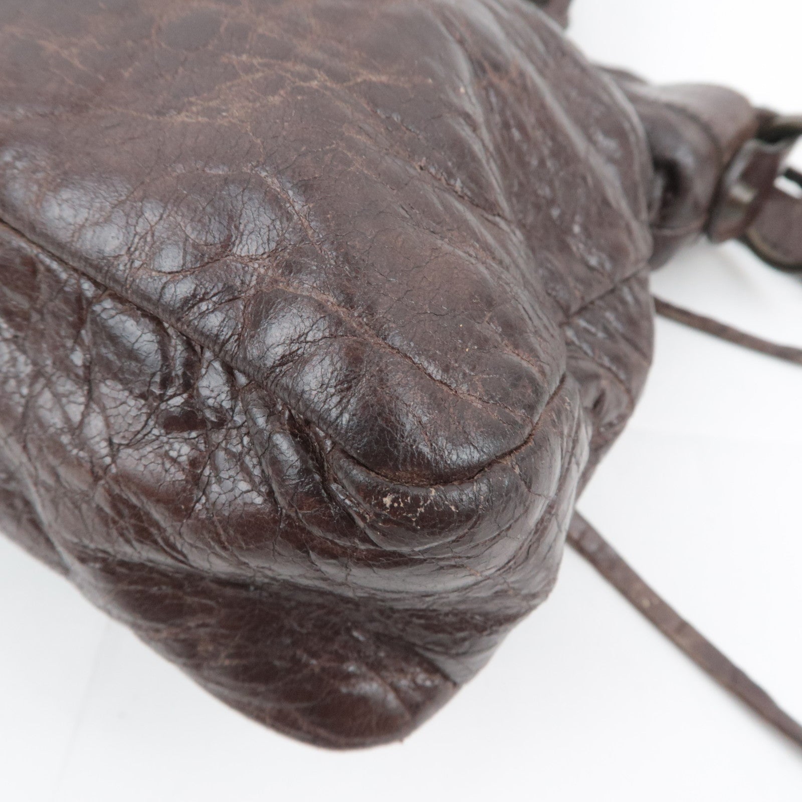 BALENCIAGA The First 2Way Leather Shoulder Bag Brown 103208
