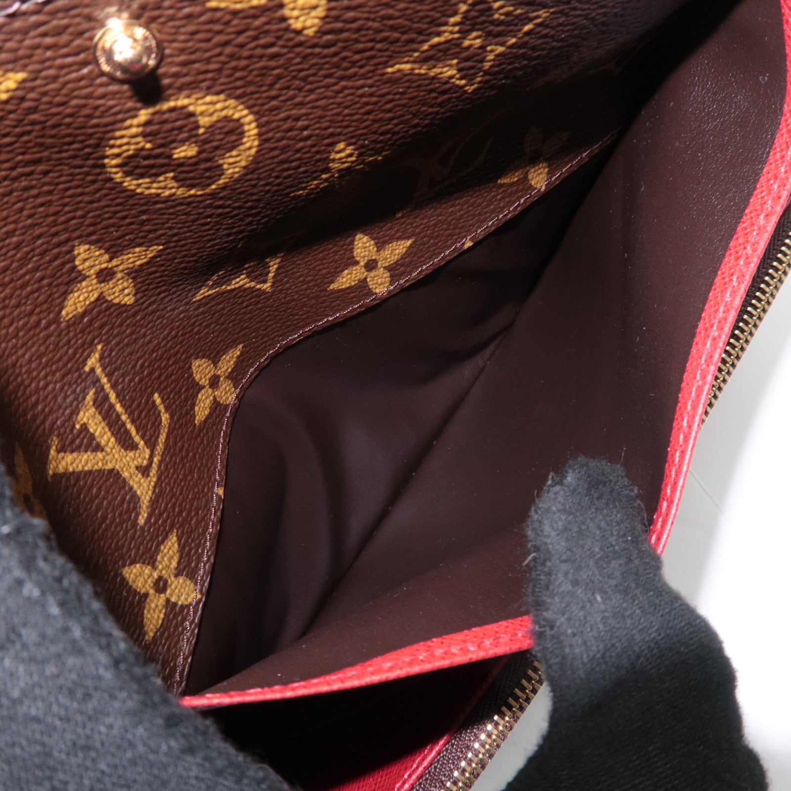 Louis Vuitton Monogram Portefeuille Emilie Long Wallet Rouge M60136
