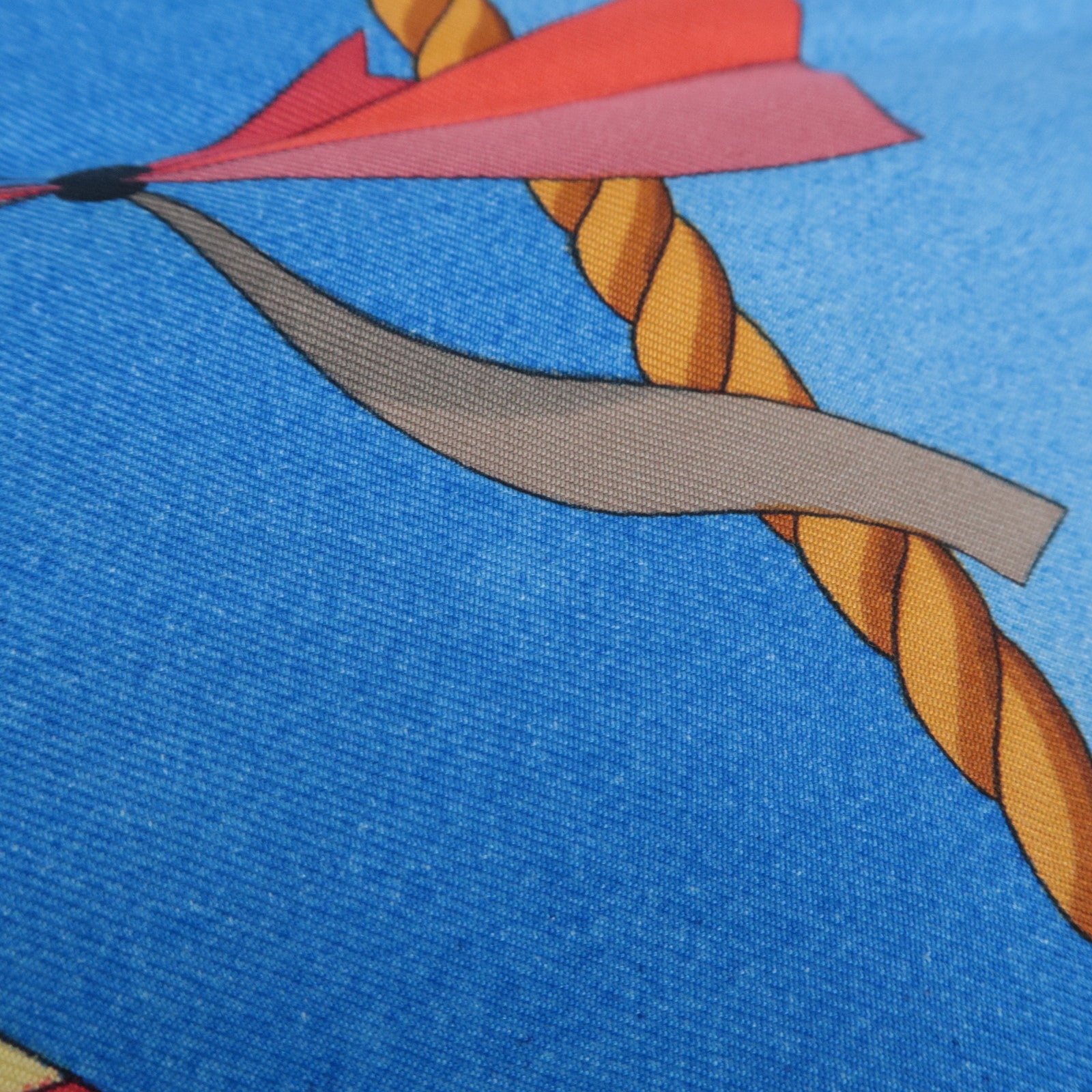 HERMES Carre 90 Scarf LES FOLIES DU CIEL 100% Silk Blue