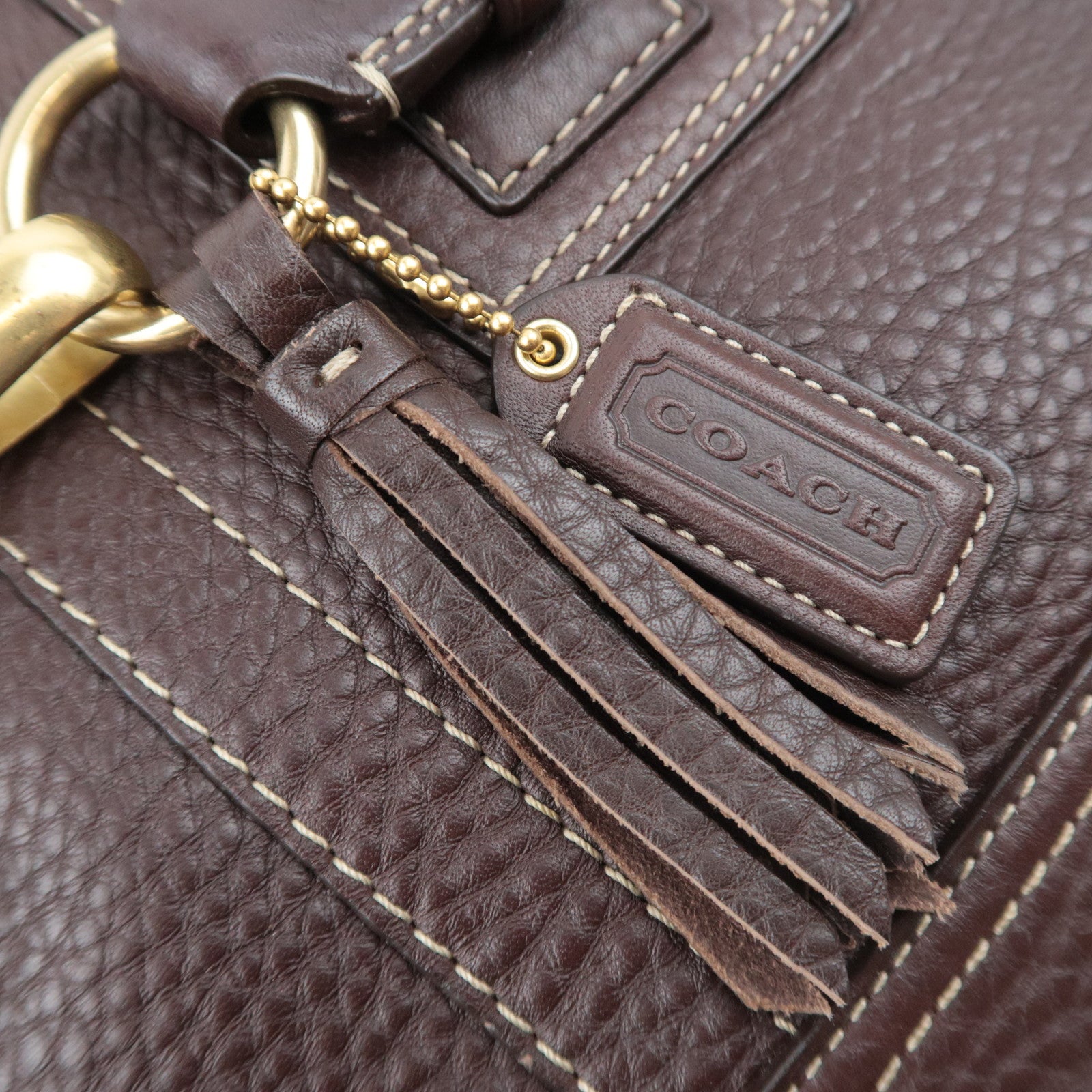 COACH Leather Shoulder Bag Brown 10212