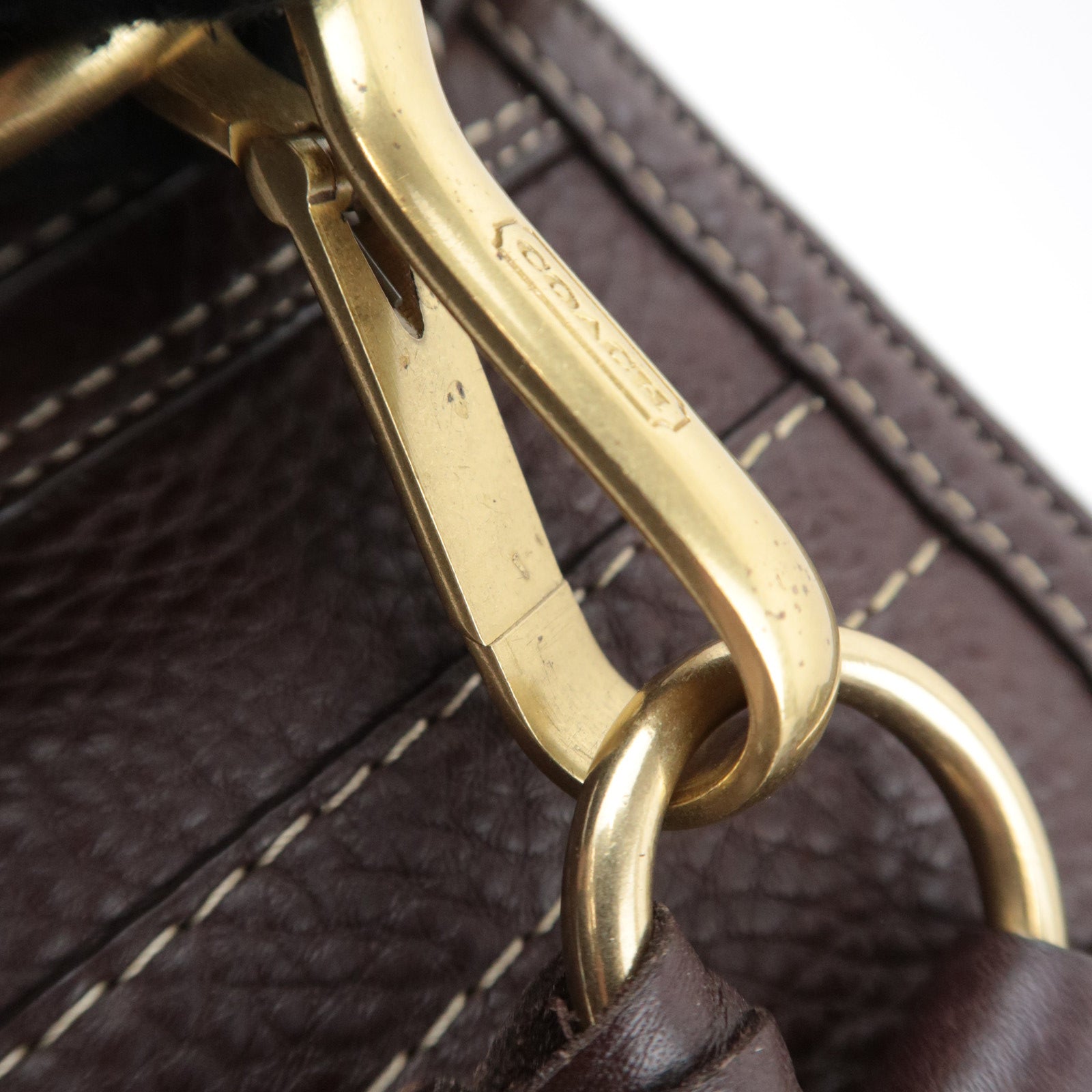 COACH Leather Shoulder Bag Brown 10212