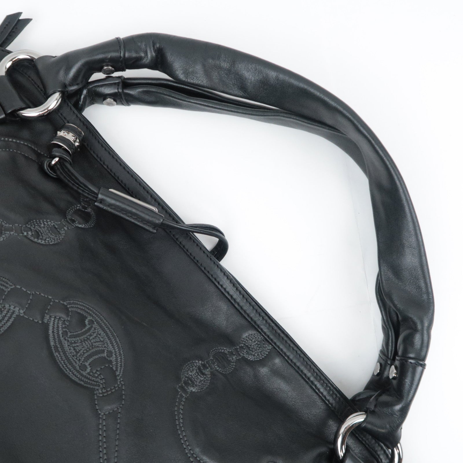CELINE Bittersweet Leather Shoulder Bag Black
