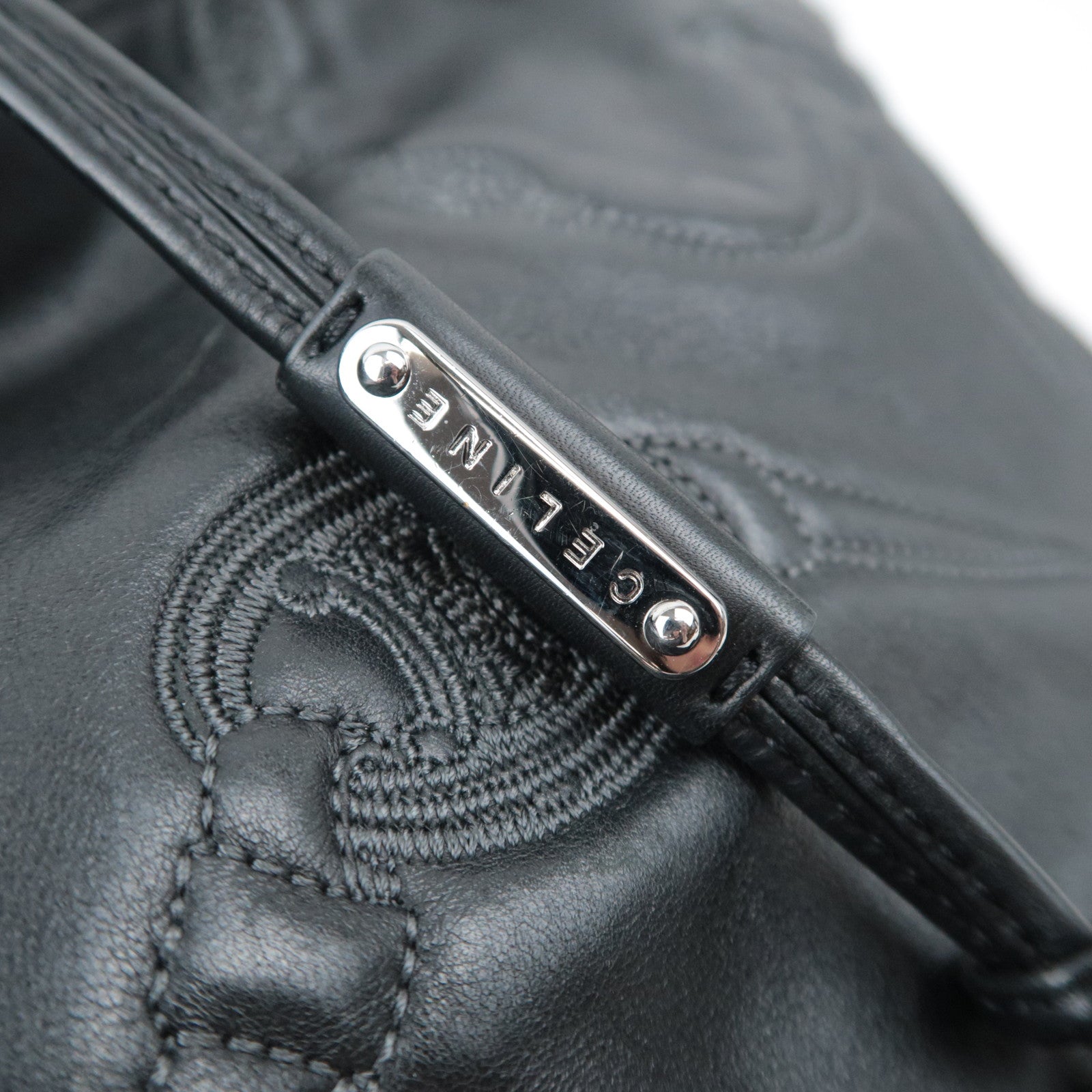 CELINE Bittersweet Leather Shoulder Bag Black