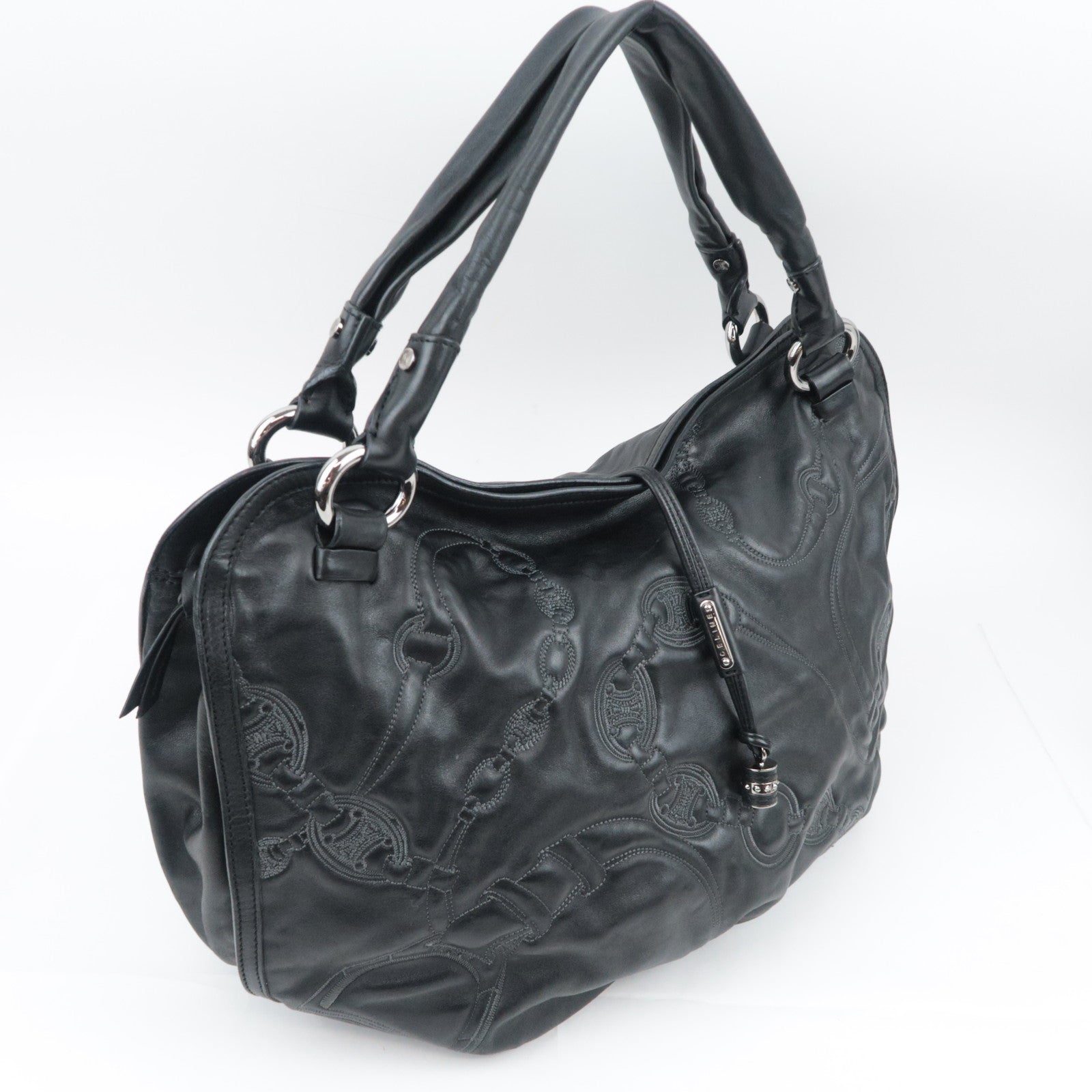 CELINE Bittersweet Leather Shoulder Bag Black