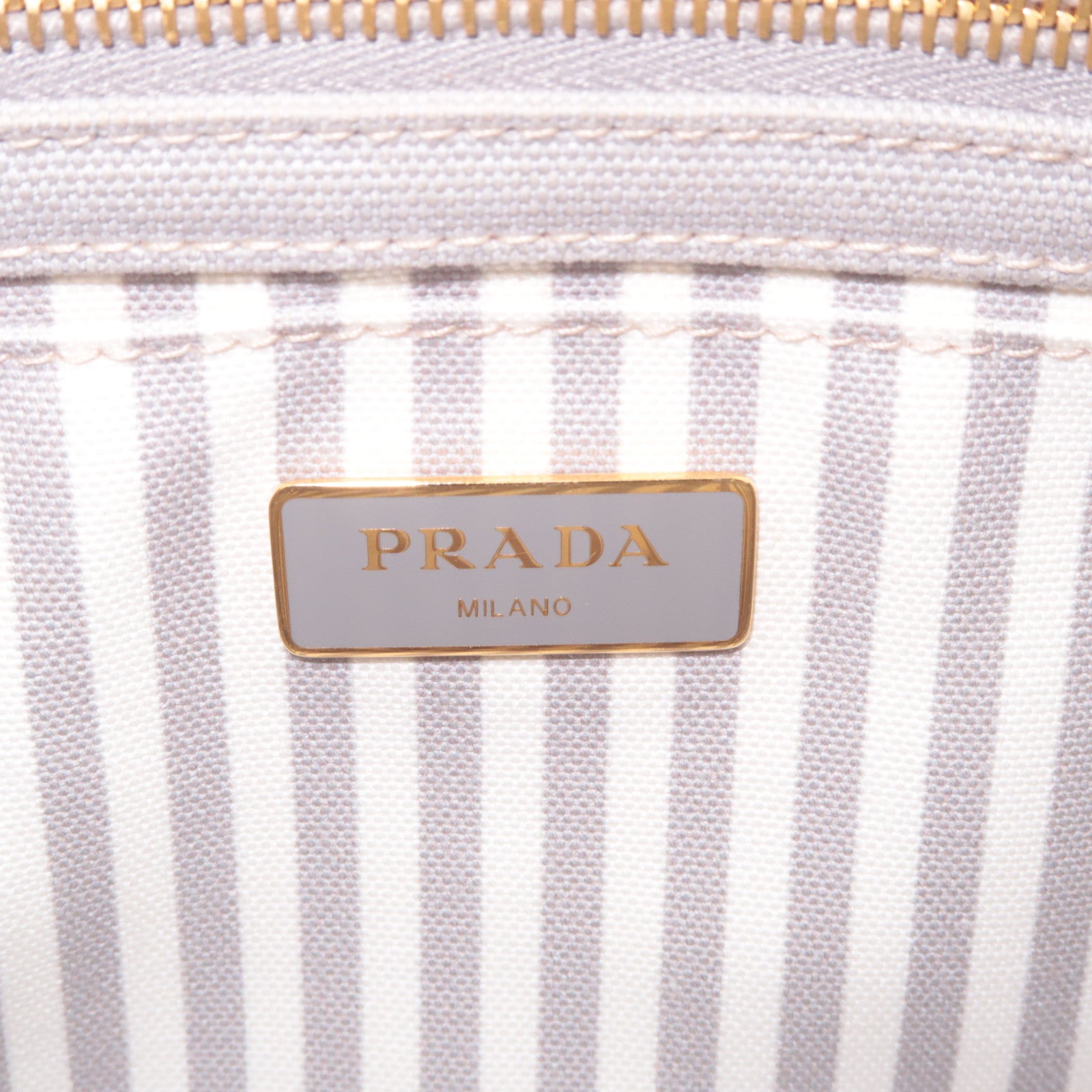 PRADA Canapa Mini 2Way Canvas Tote Bag Gray 1BG439