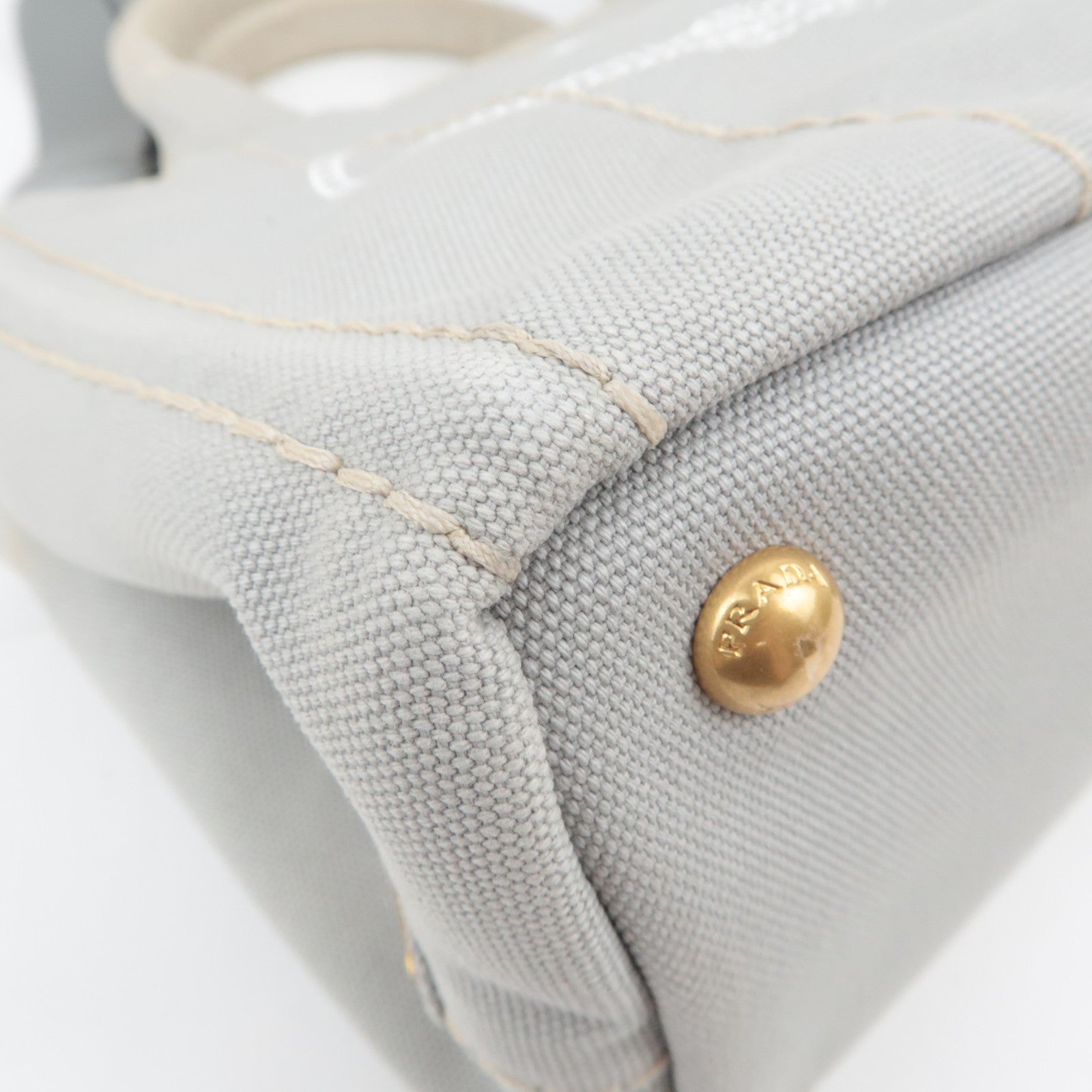 PRADA Canapa Mini 2Way Canvas Tote Bag Gray 1BG439
