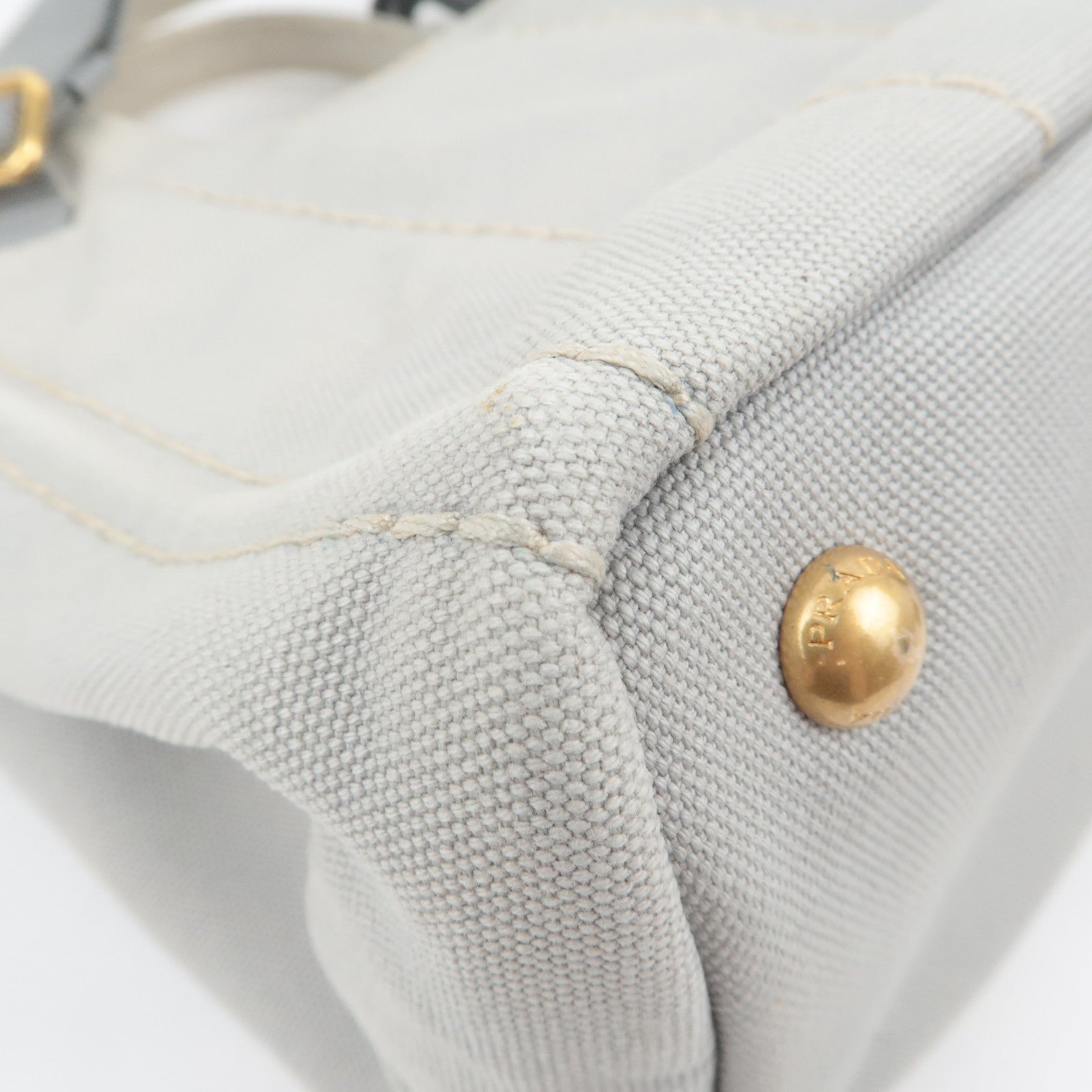 PRADA Canapa Mini 2Way Canvas Tote Bag Gray 1BG439