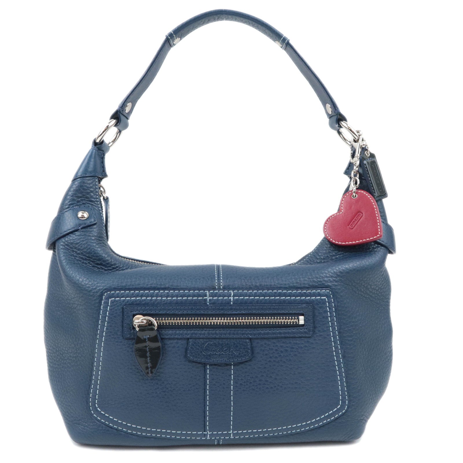 COACH Penelope Leather Shoulder Bag Navy 1315989720