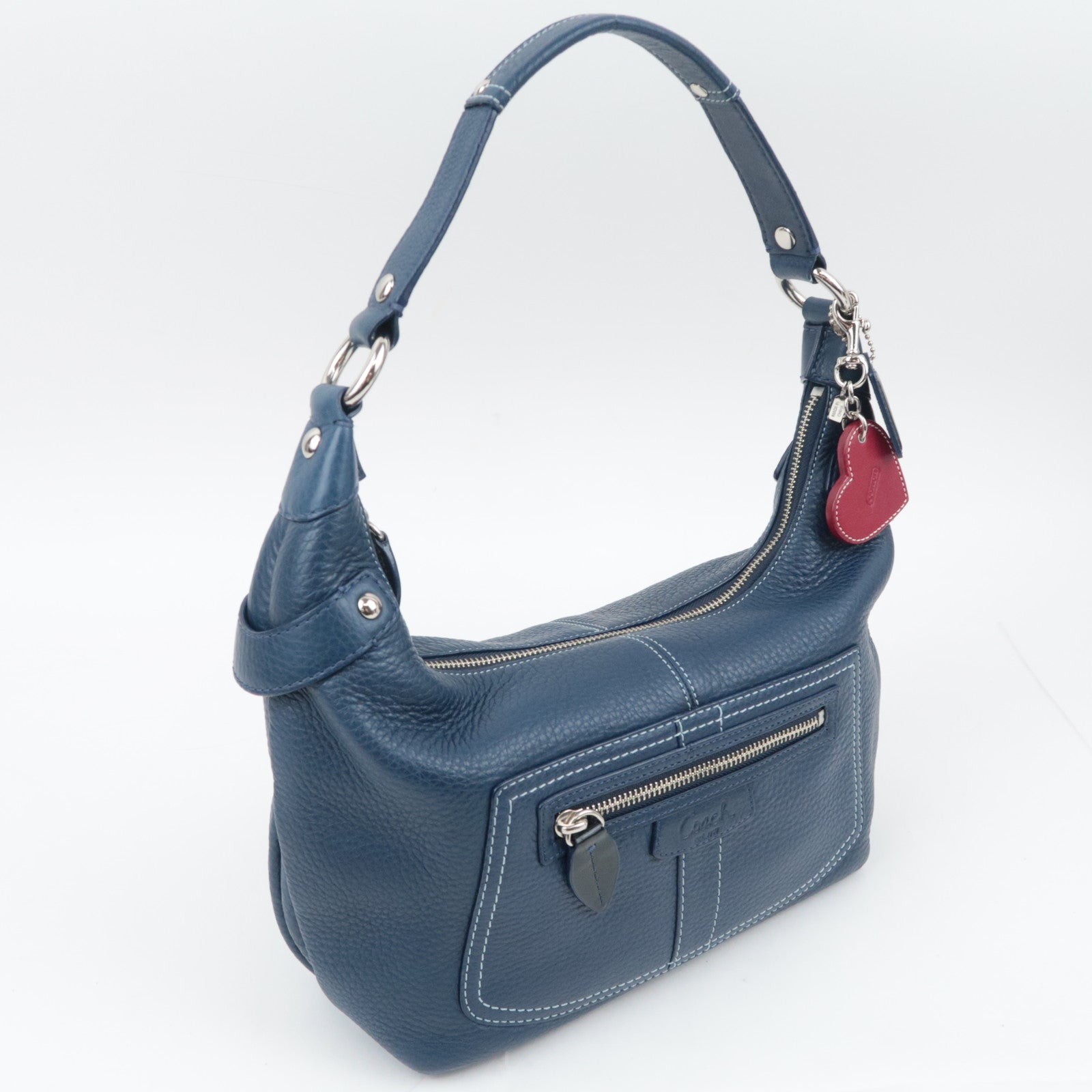 COACH Penelope Leather Shoulder Bag Navy 13159