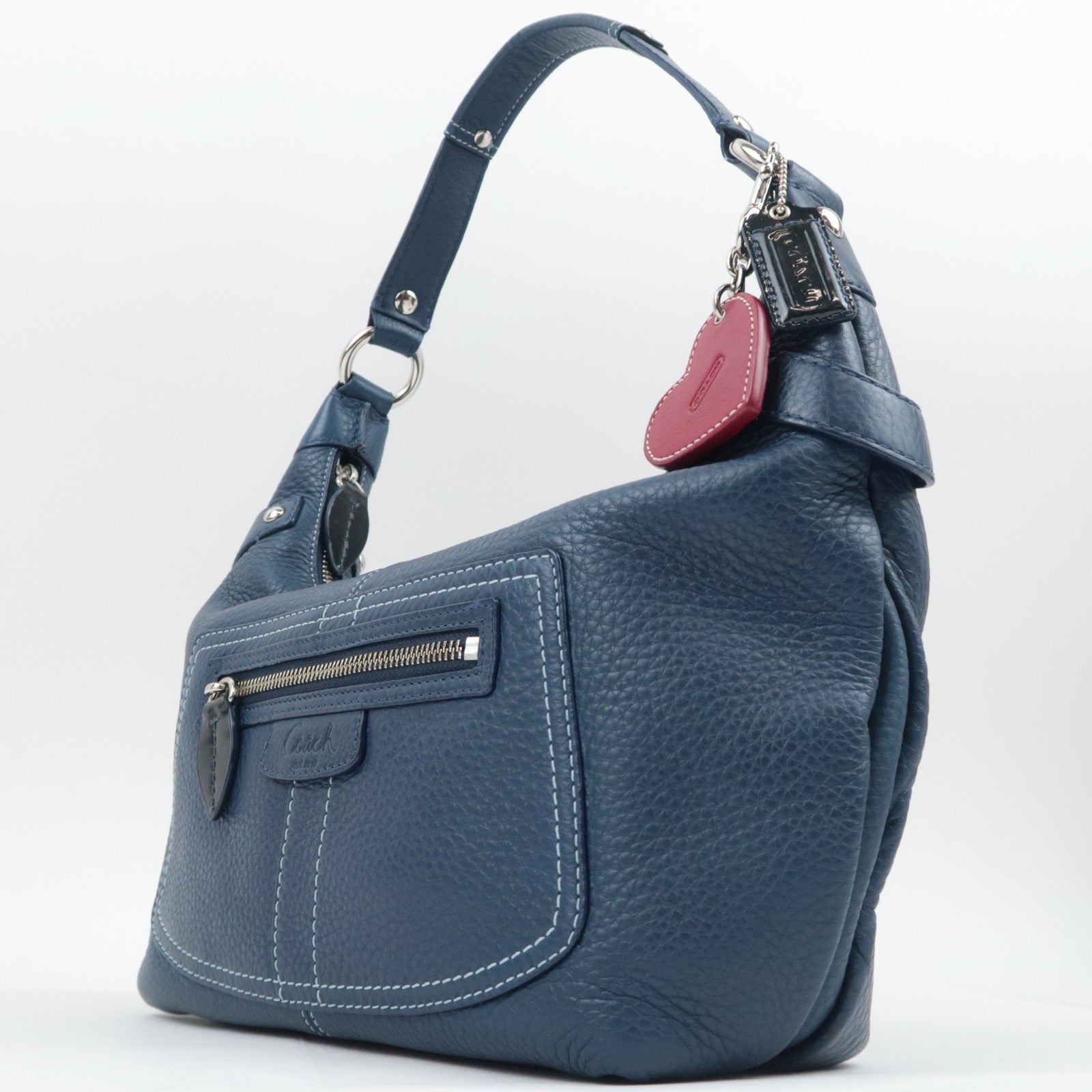 COACH Penelope Leather Shoulder Bag Navy 13159