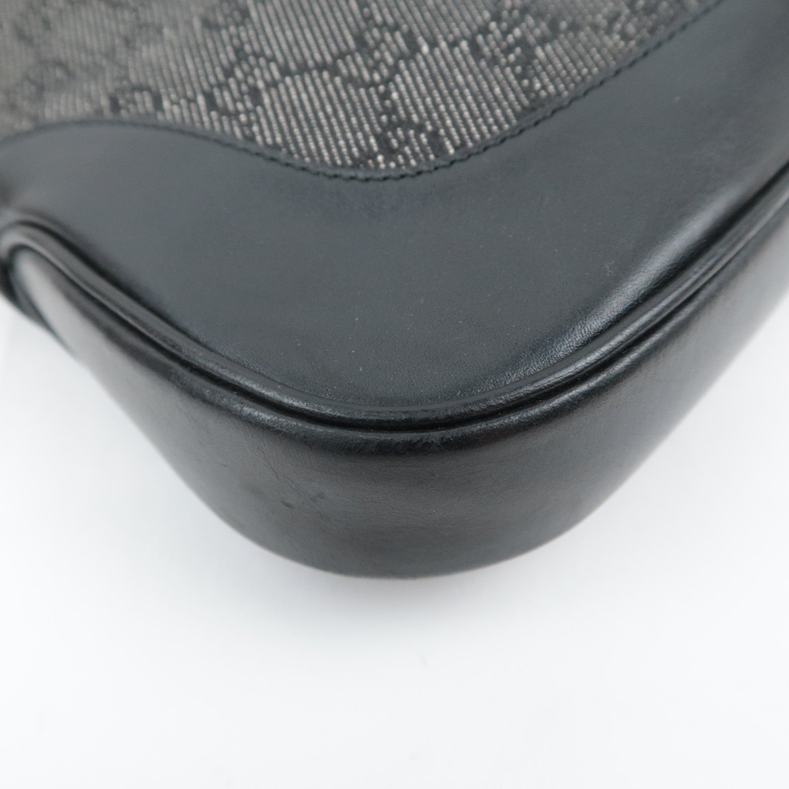 GUCCI Jackie GG Denim Shoulder Bag Black 00963