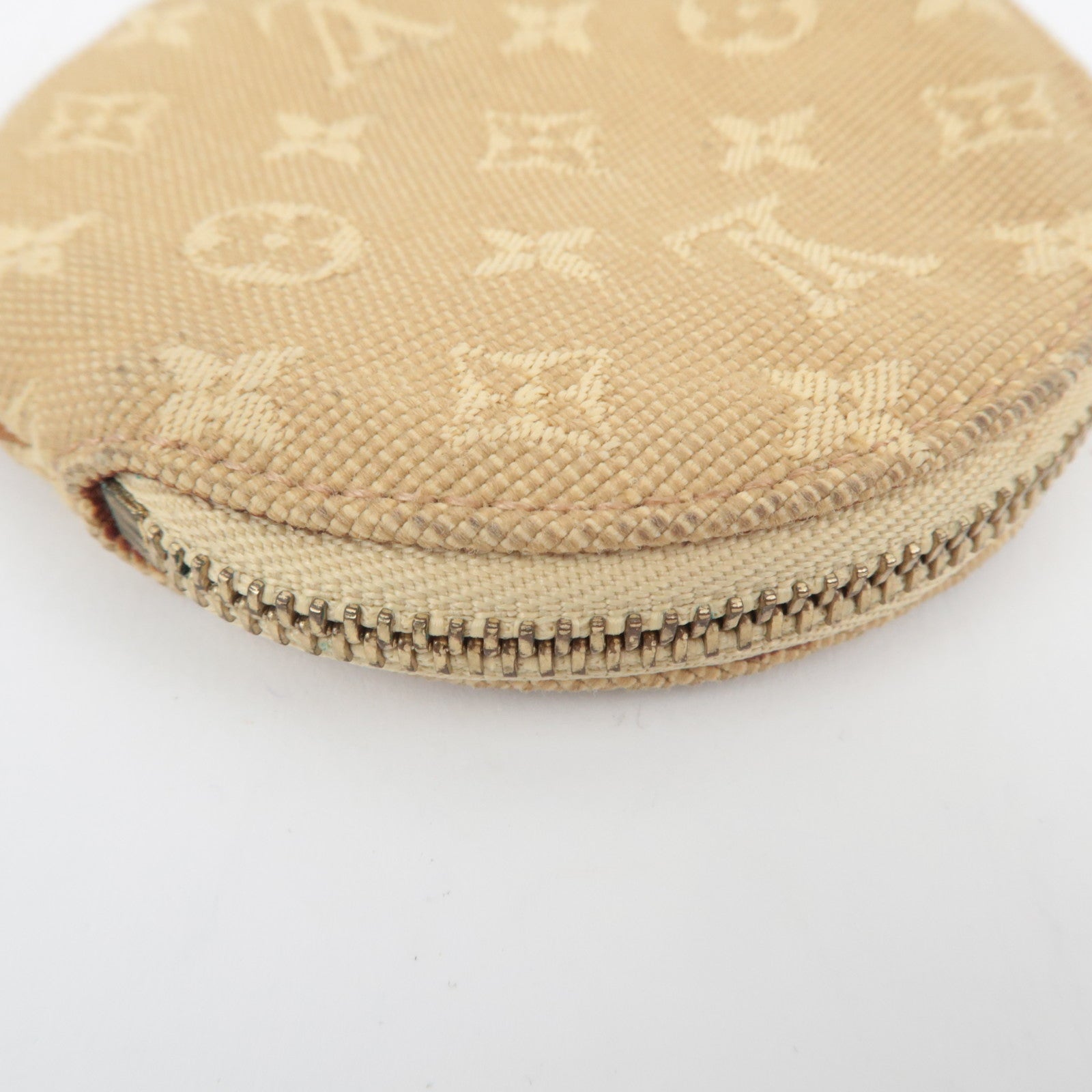 Louis Vuitton Monogram Mini Porte Monnaie Rond Coin Case Beige M92452