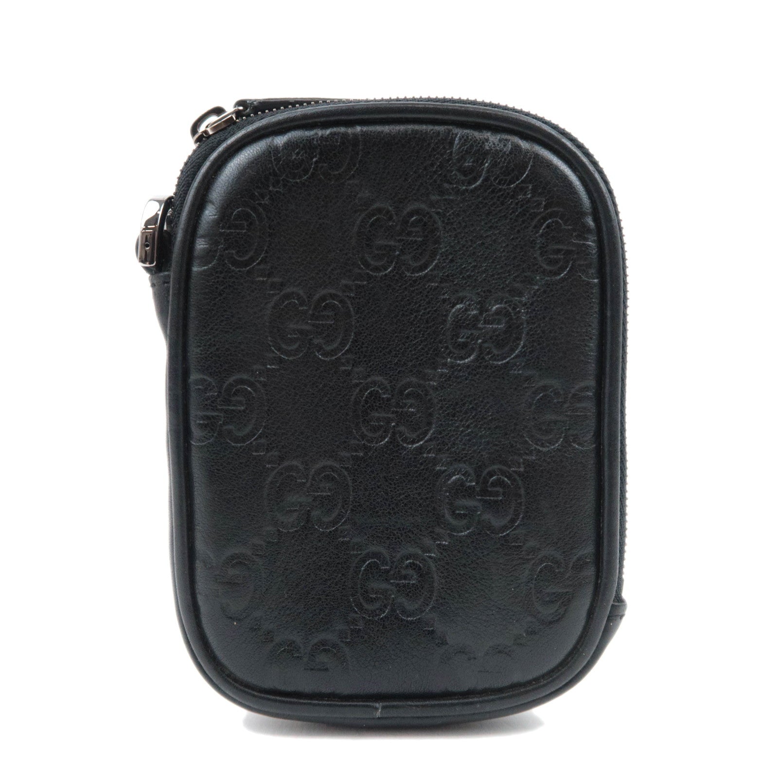 GUCCI Guccissima Leather Cigarette Case Mini Pouch Black 16235189737