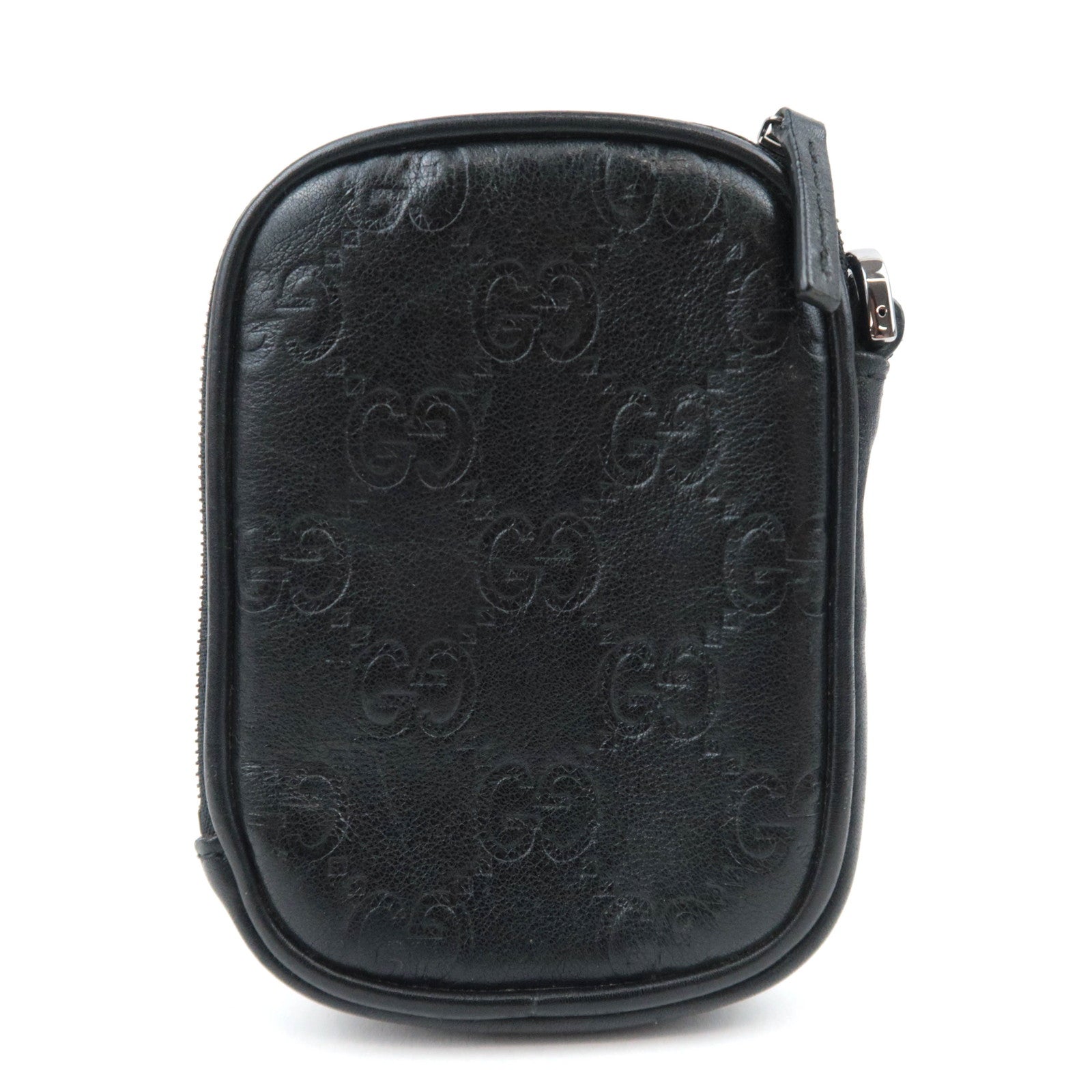 GUCCI Guccissima Leather Cigarette Case Mini Pouch Black 162351
