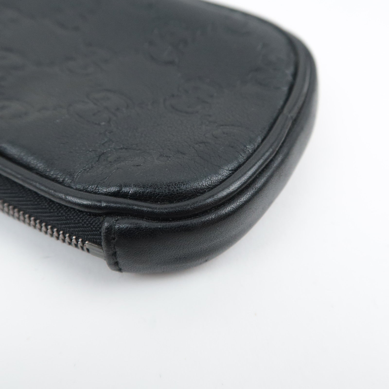 GUCCI Guccissima Leather Cigarette Case Mini Pouch Black 162351