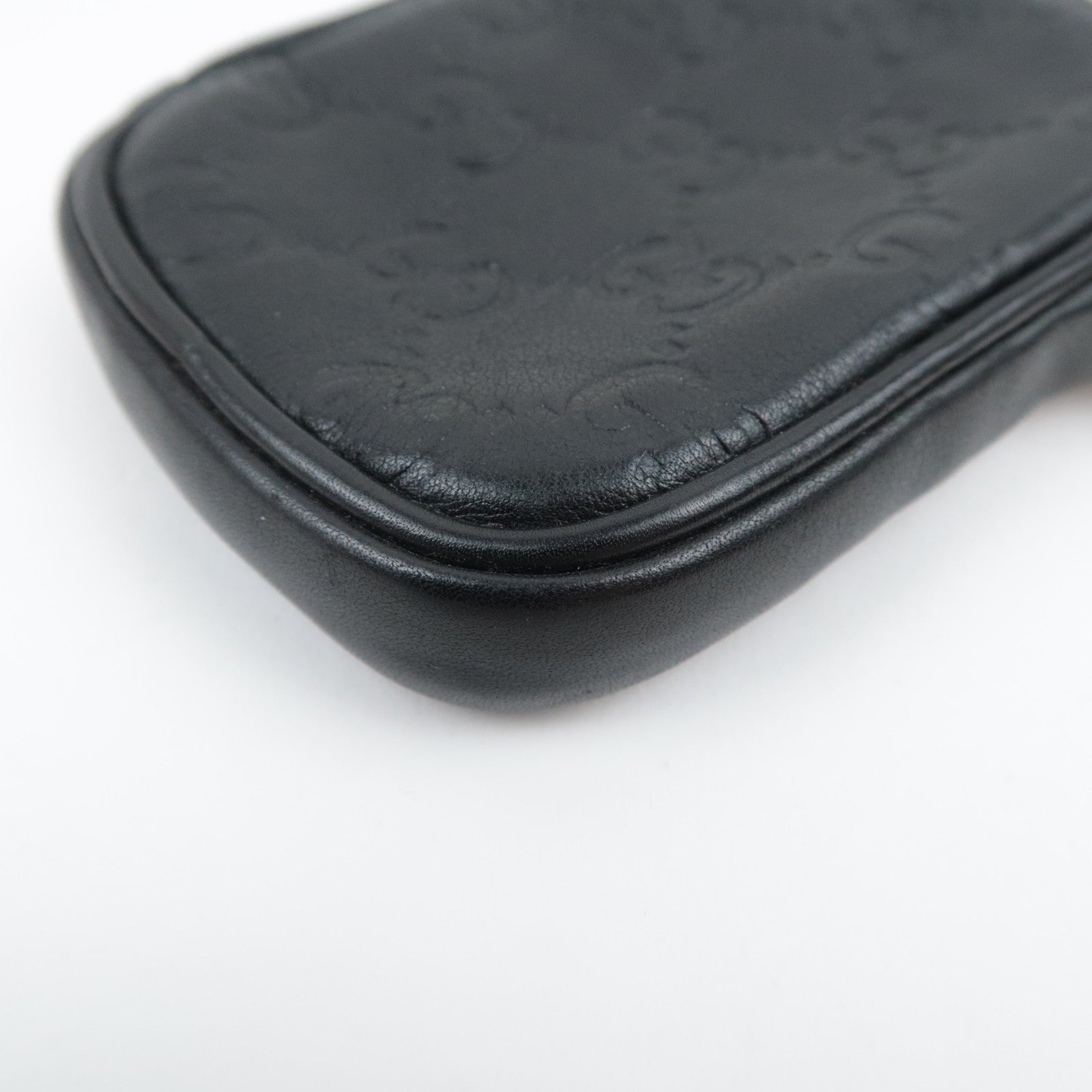 GUCCI Guccissima Leather Cigarette Case Mini Pouch Black 162351