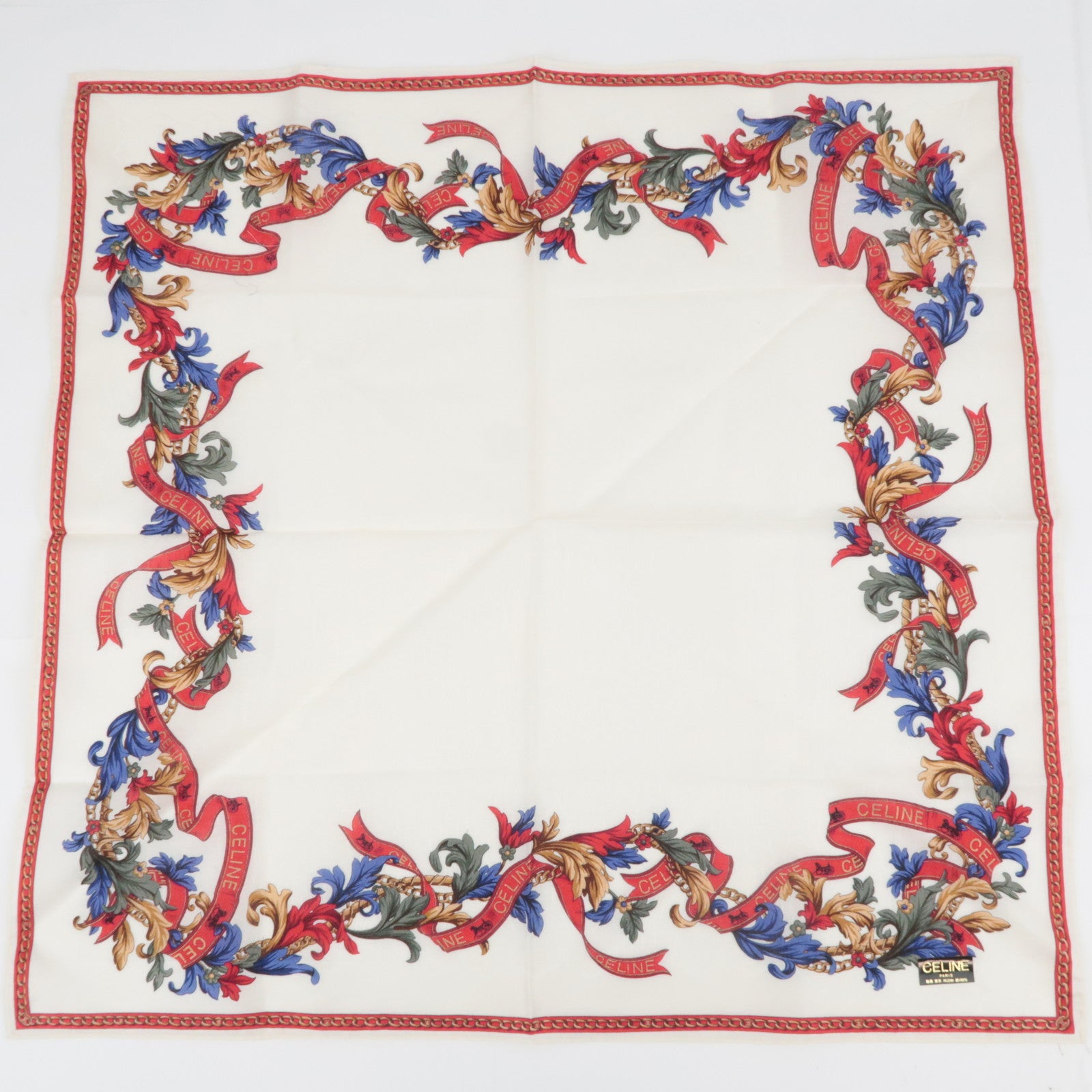 CELINE Set of 5 Handkerchiefs Scarf 100% Cotton