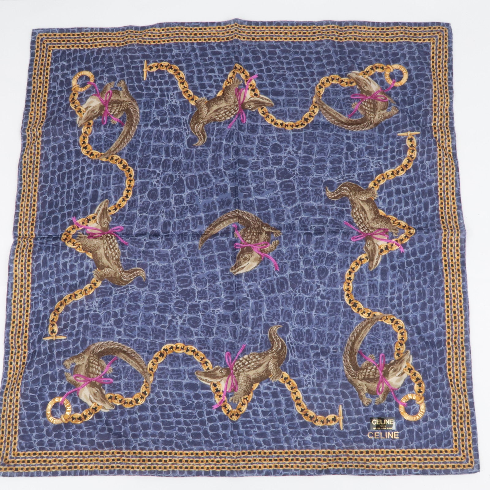 CELINE Set of 5 Handkerchiefs Scarf 100% Cotton