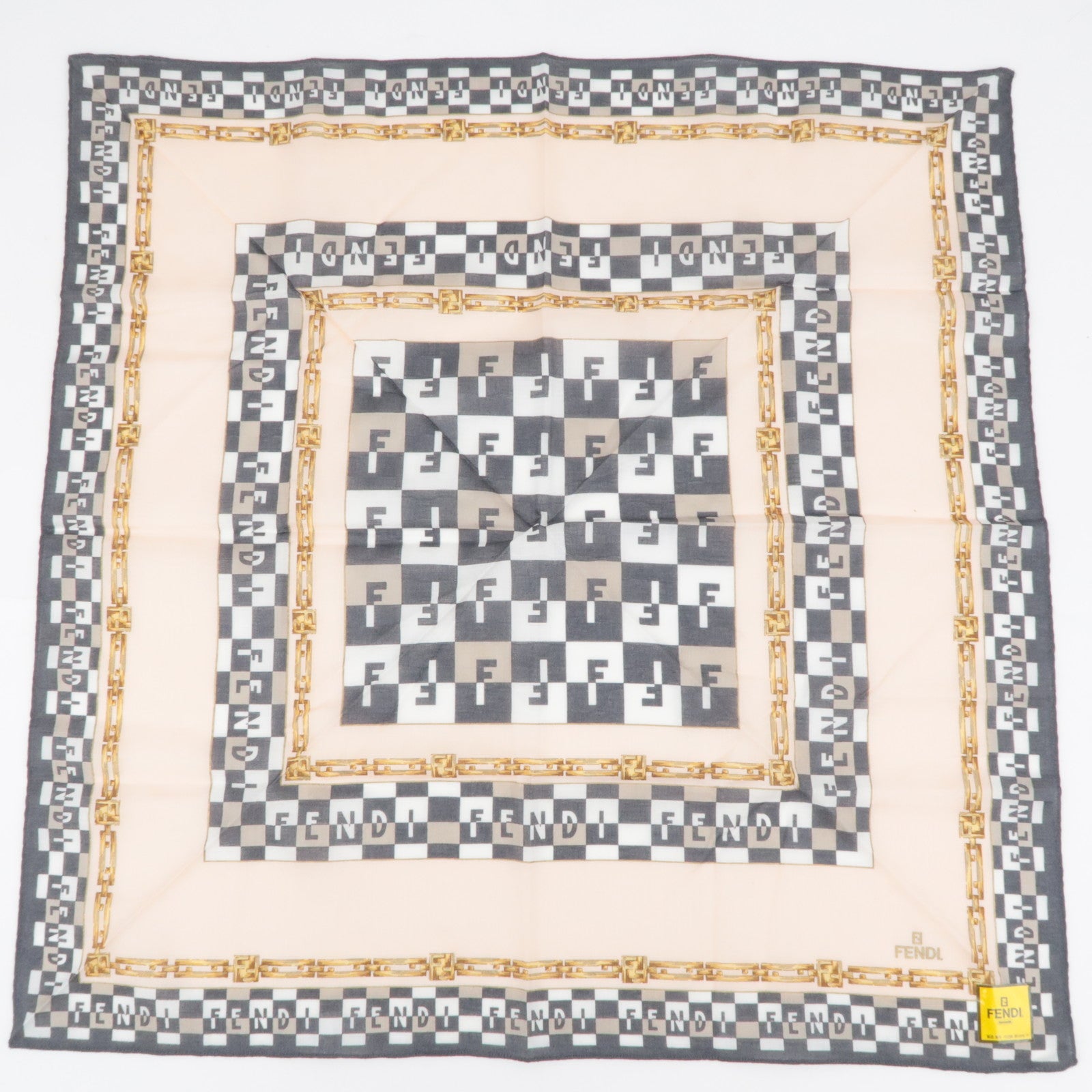 FENDI Set of 5 Handkerchiefs Scarf 100% Cotton