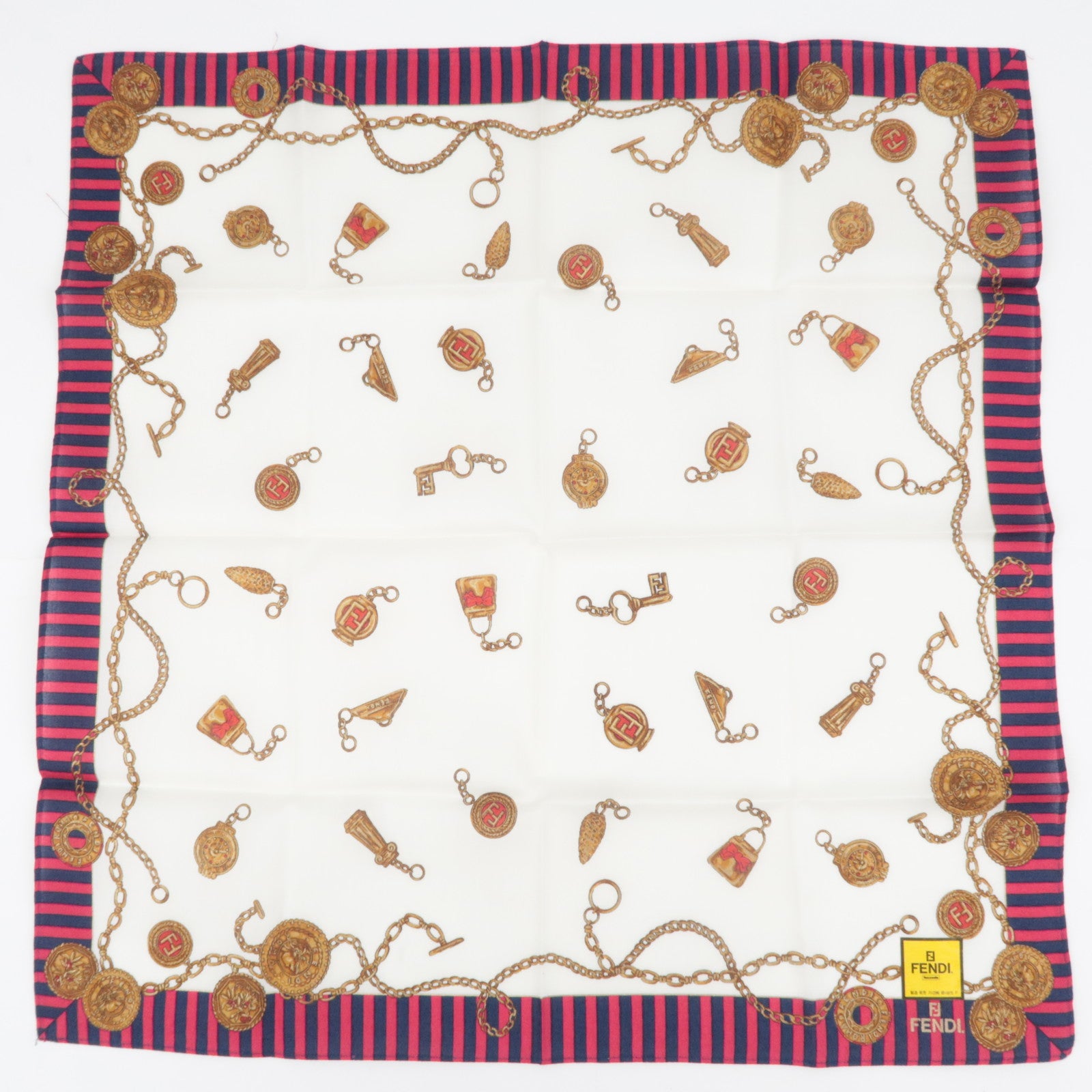 FENDI Set of 5 Handkerchiefs Scarf 100% Cotton