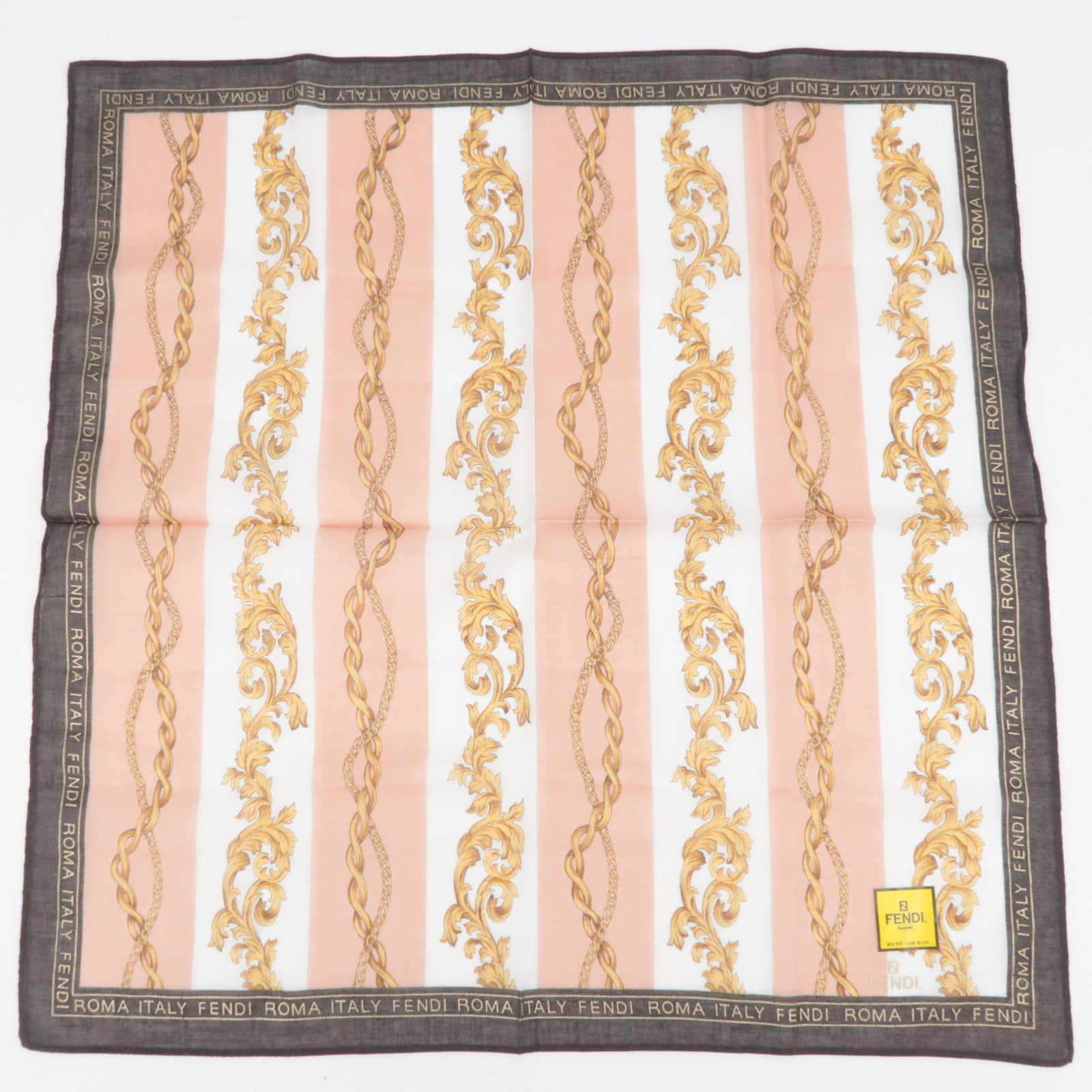 FENDI Set of 5 Handkerchiefs Scarf 100% Cotton
