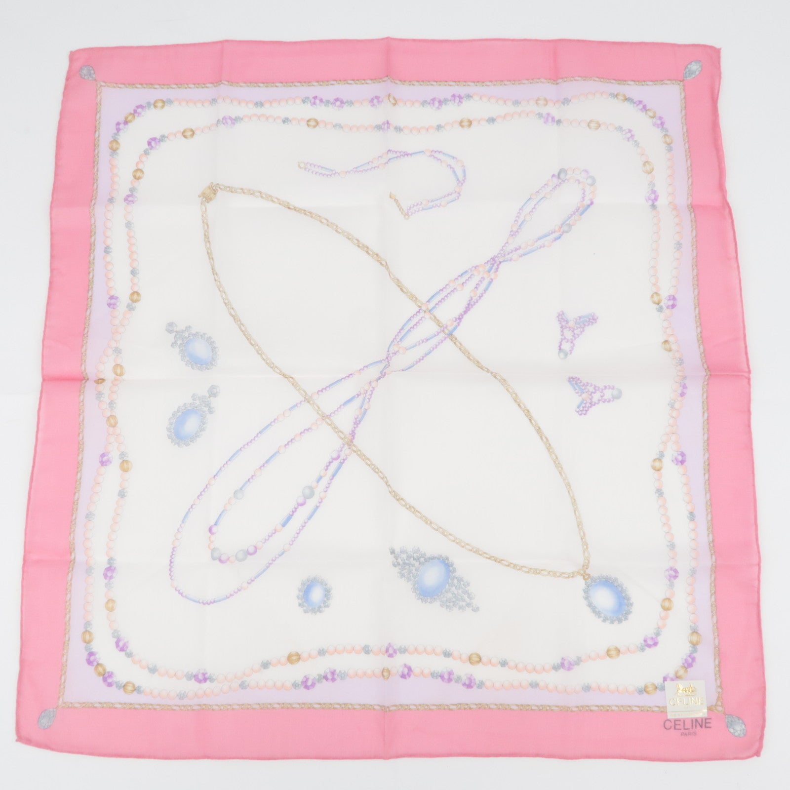 CELINE Set of 5 Handkerchiefs Scarf 100% Cotton