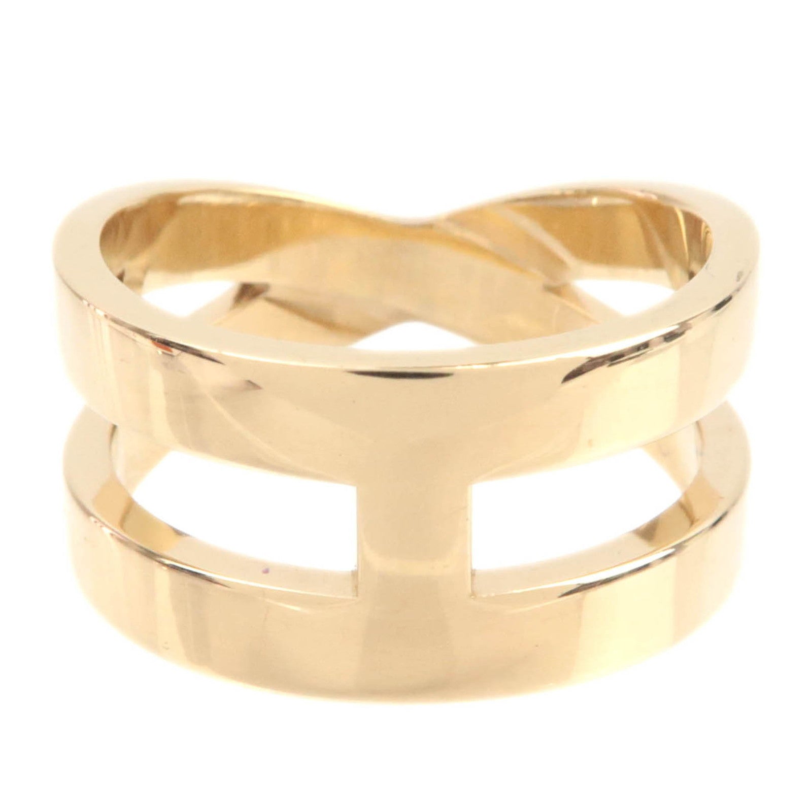 HERMES Ruban Scarf Ring Gold Color89757