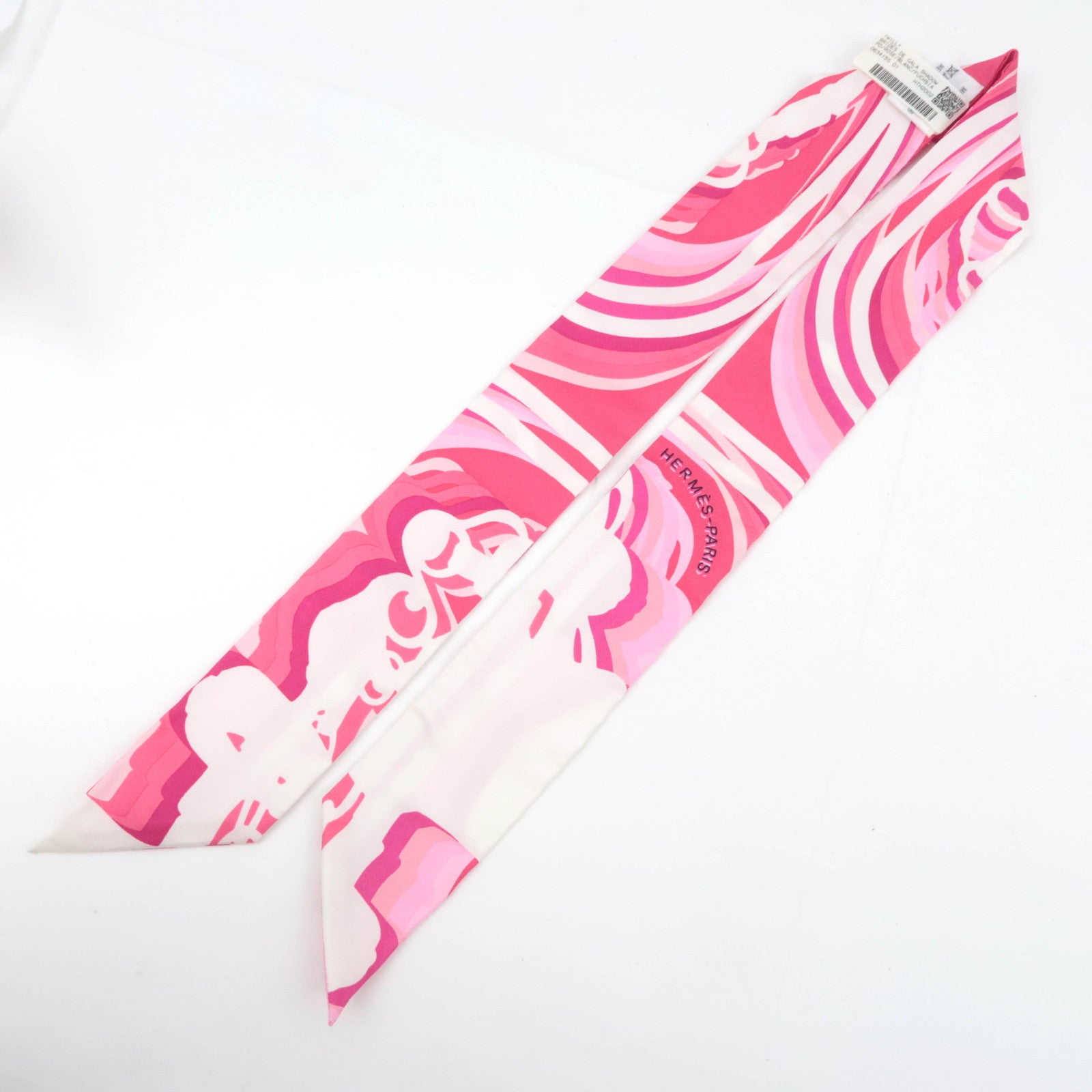 HERMES Twilly Scarf BRIDES de GALA 100% Silk Pink