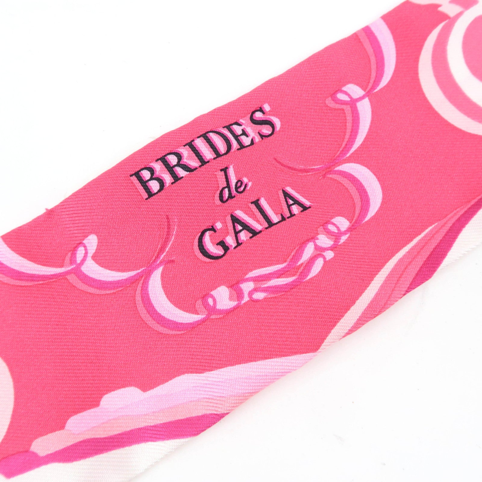 HERMES Twilly Scarf BRIDES de GALA 100% Silk Pink