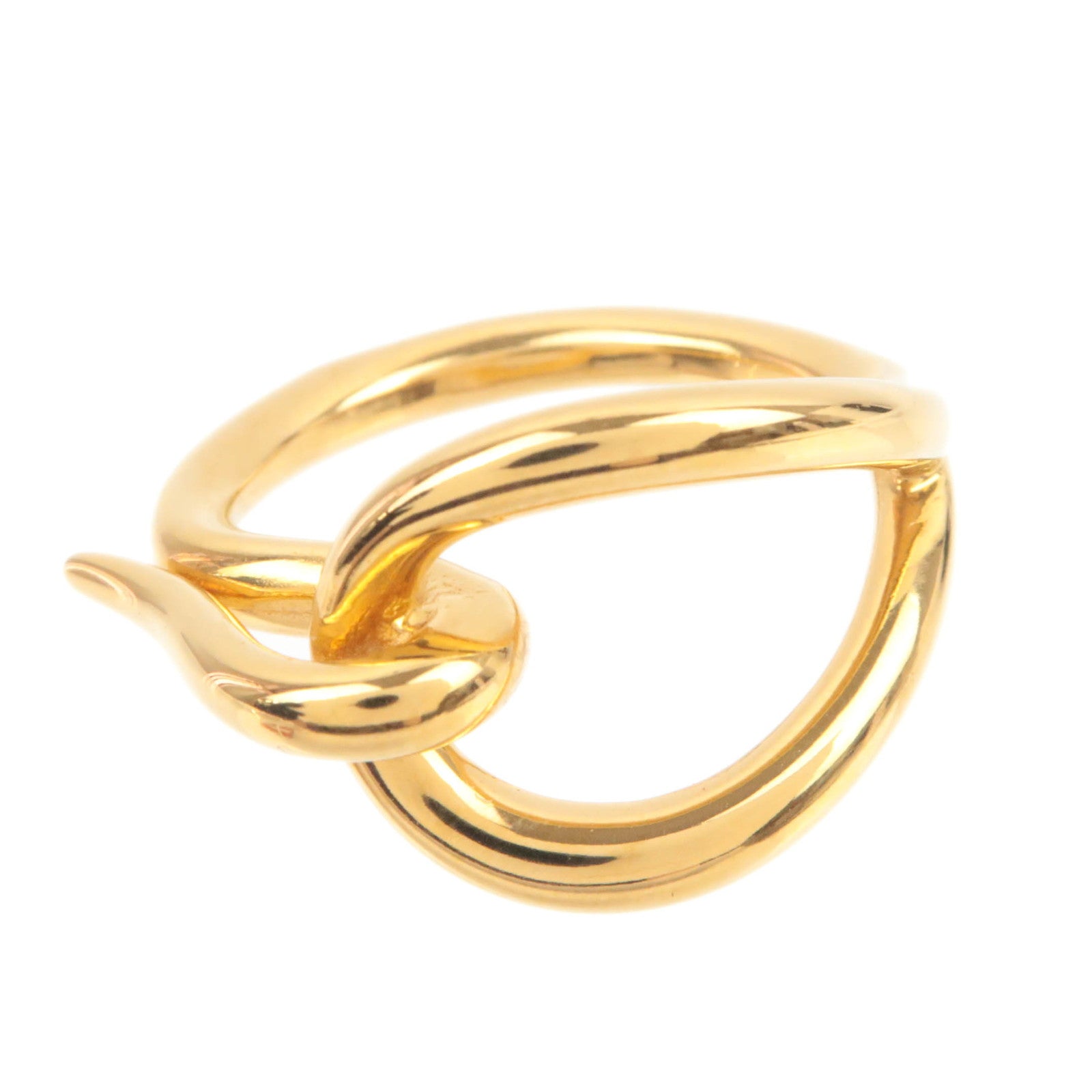 HERMES Jumbo Scarf Ring Gold Color89777