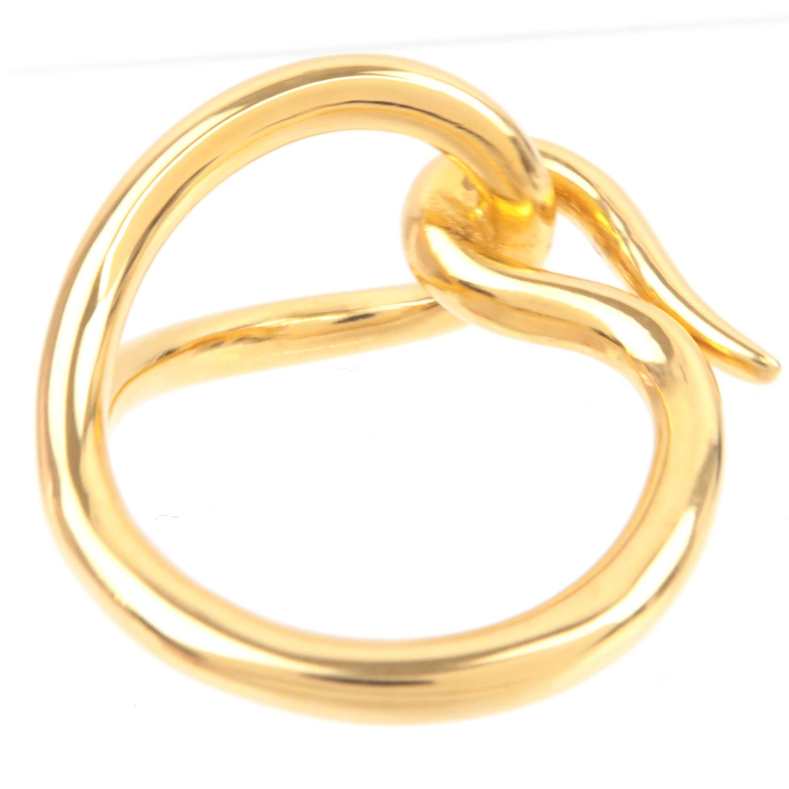 HERMES Jumbo Scarf Ring Gold Color
