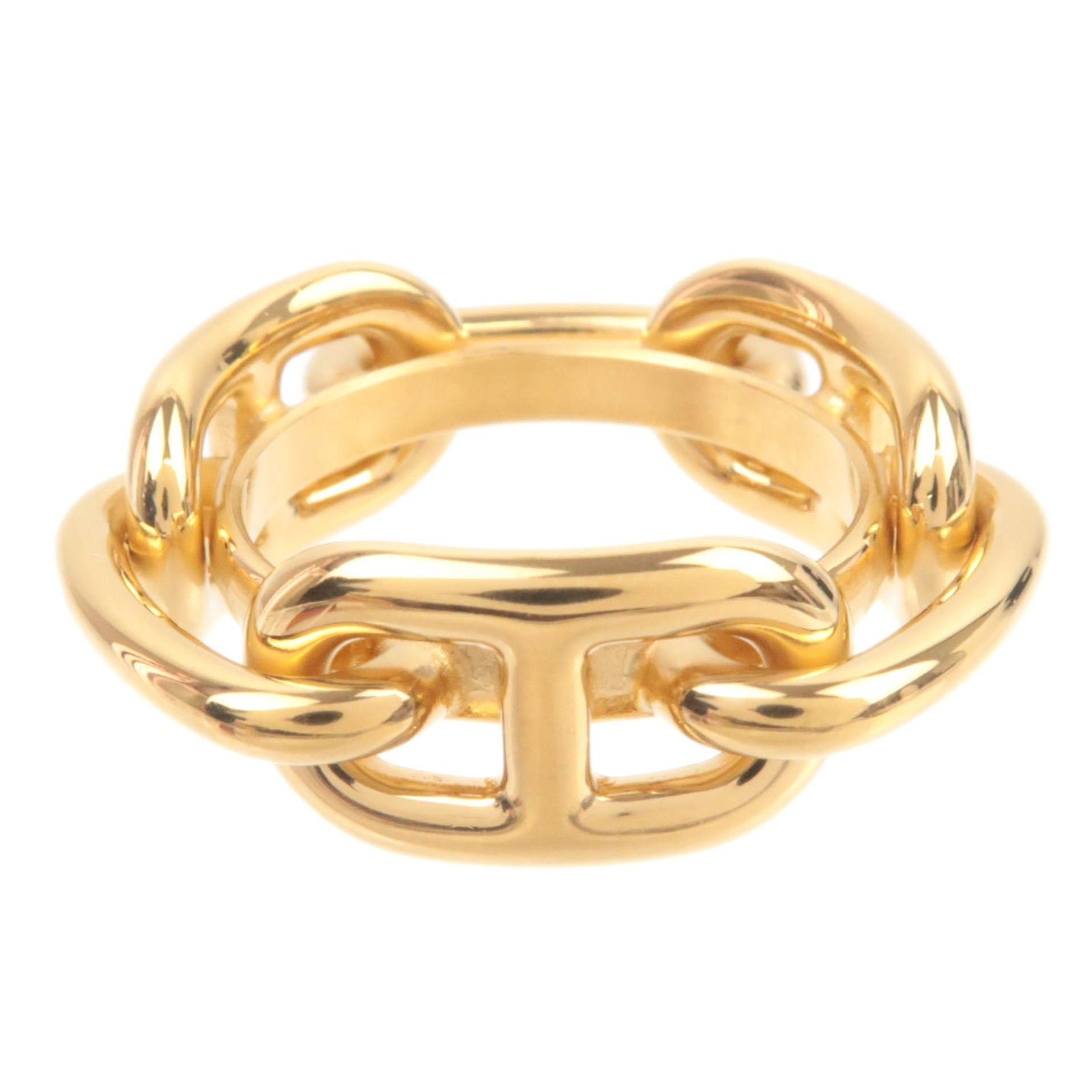 HERMES Chaine d'Ancre Scarf Ring Gold Color89778