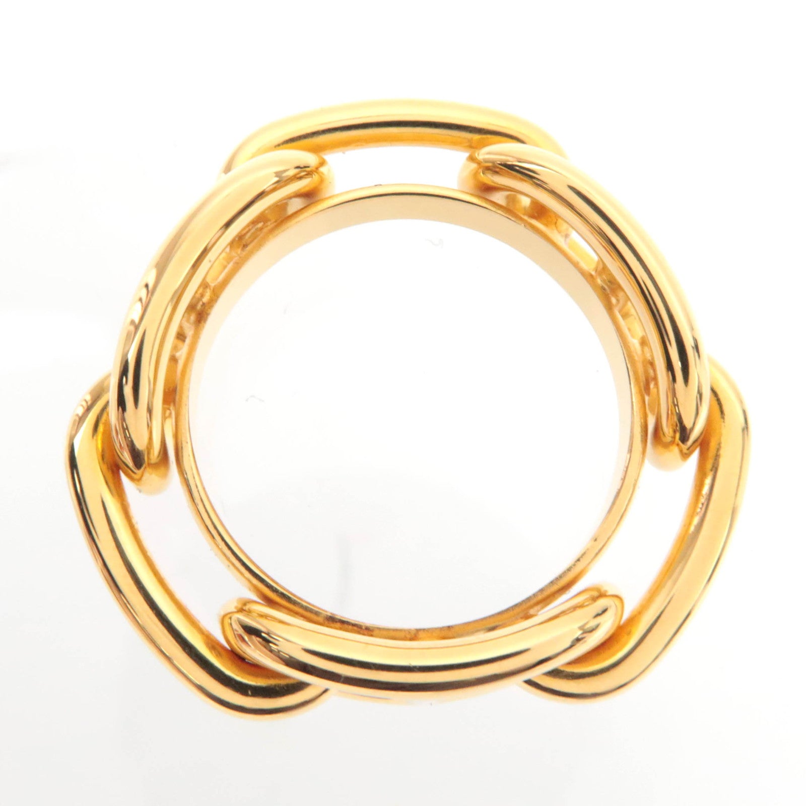 HERMES Chaine d'Ancre Scarf Ring Gold Color