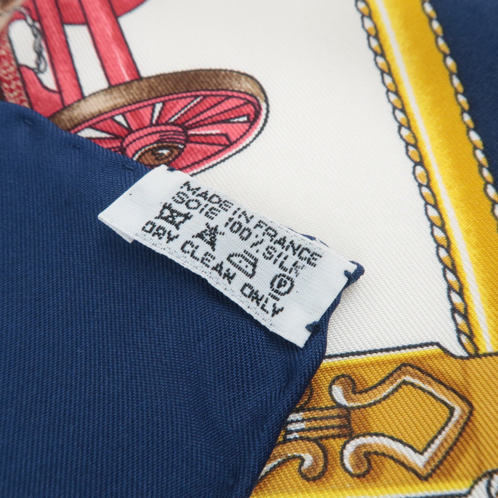 HERMES Carre 90 Scarf CHEVAUX DE TRAIT 100% Silk Navy White Red