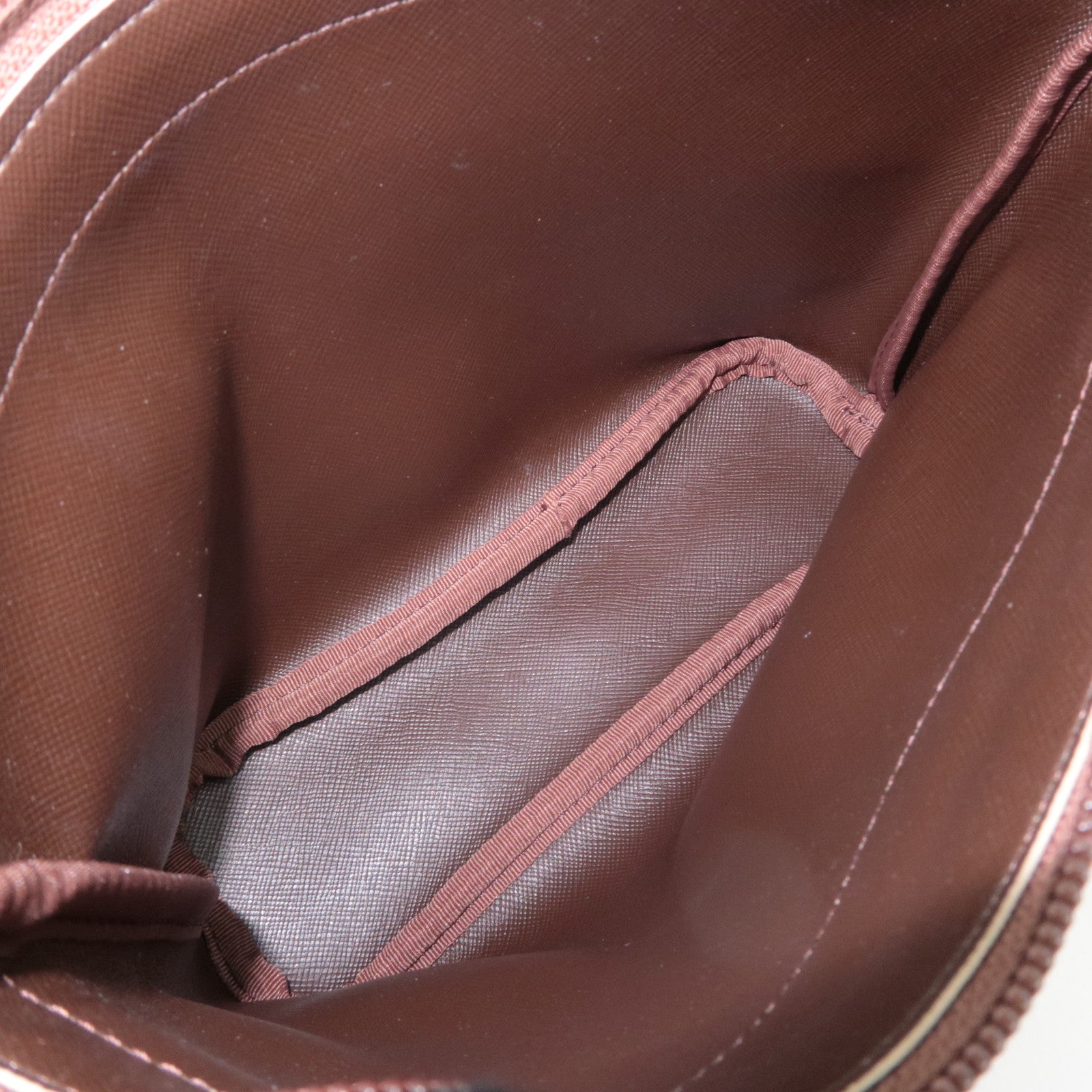 BURBERRY burberrys Plaid Canvas Leather Clutch Bag Khaki Brown