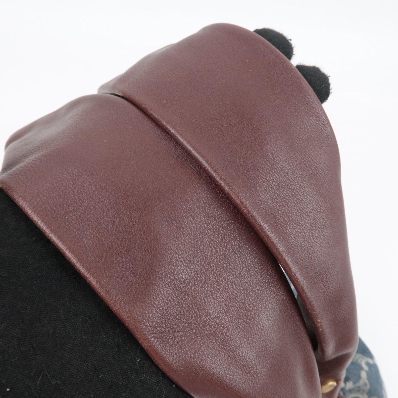 CELINE Paris Macadam Bittersweet Denim Leather Shoulder Bag Blue Brown