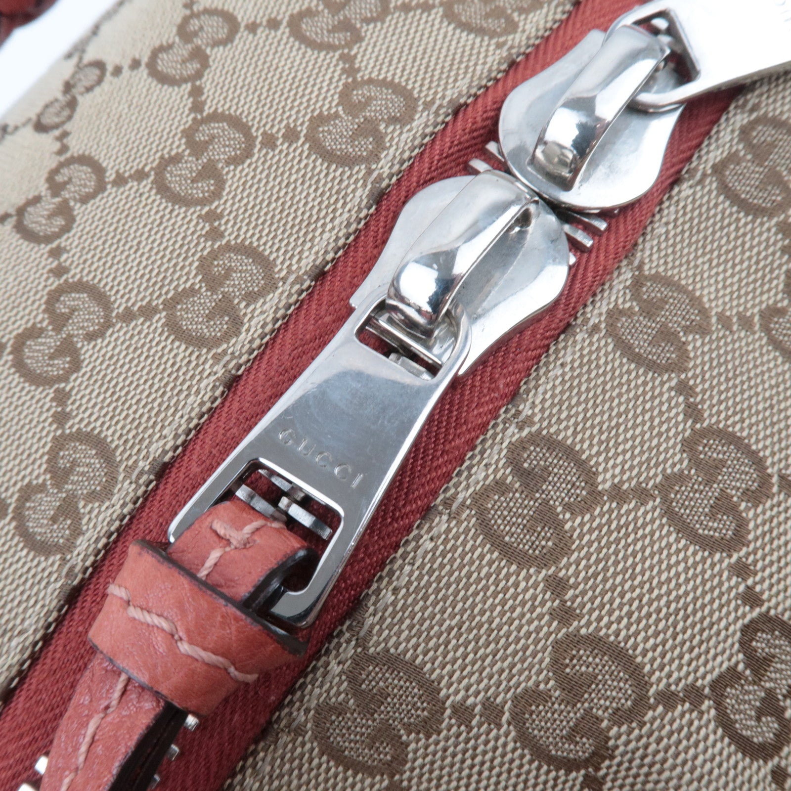 GUCCI Bamboo GG Canvas Shoulder Bag Beige Brown 232960