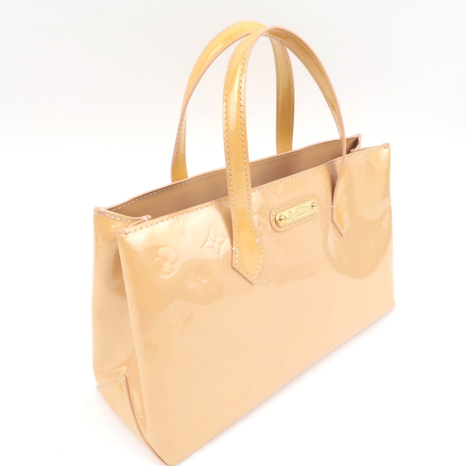 Louis Vuitton Monogram Vernis Wilshire PM Handbag Blanc Corail M91452