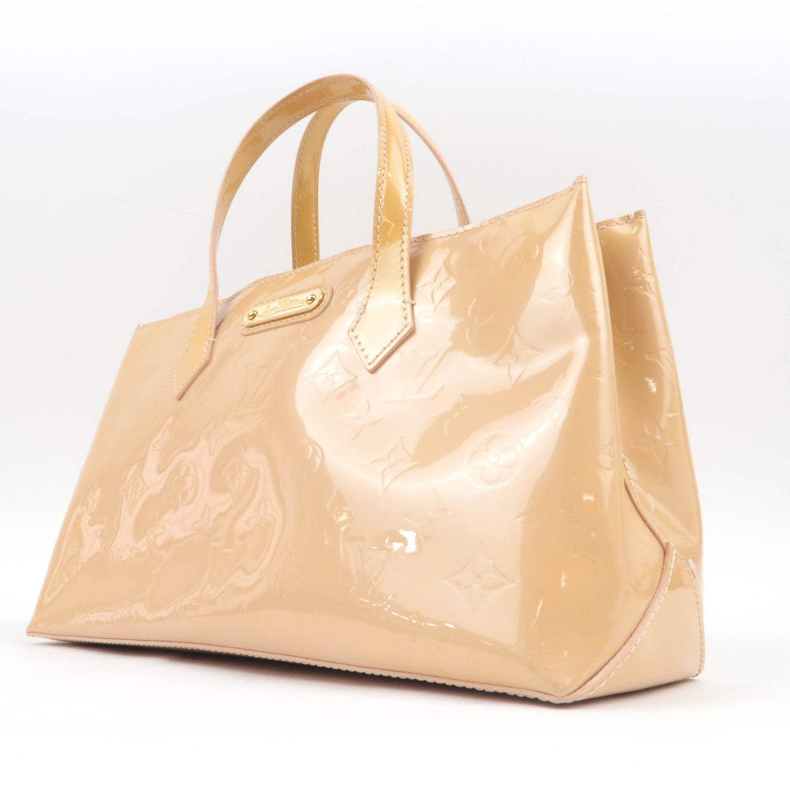 Louis Vuitton Monogram Vernis Wilshire PM Handbag Blanc Corail M91452