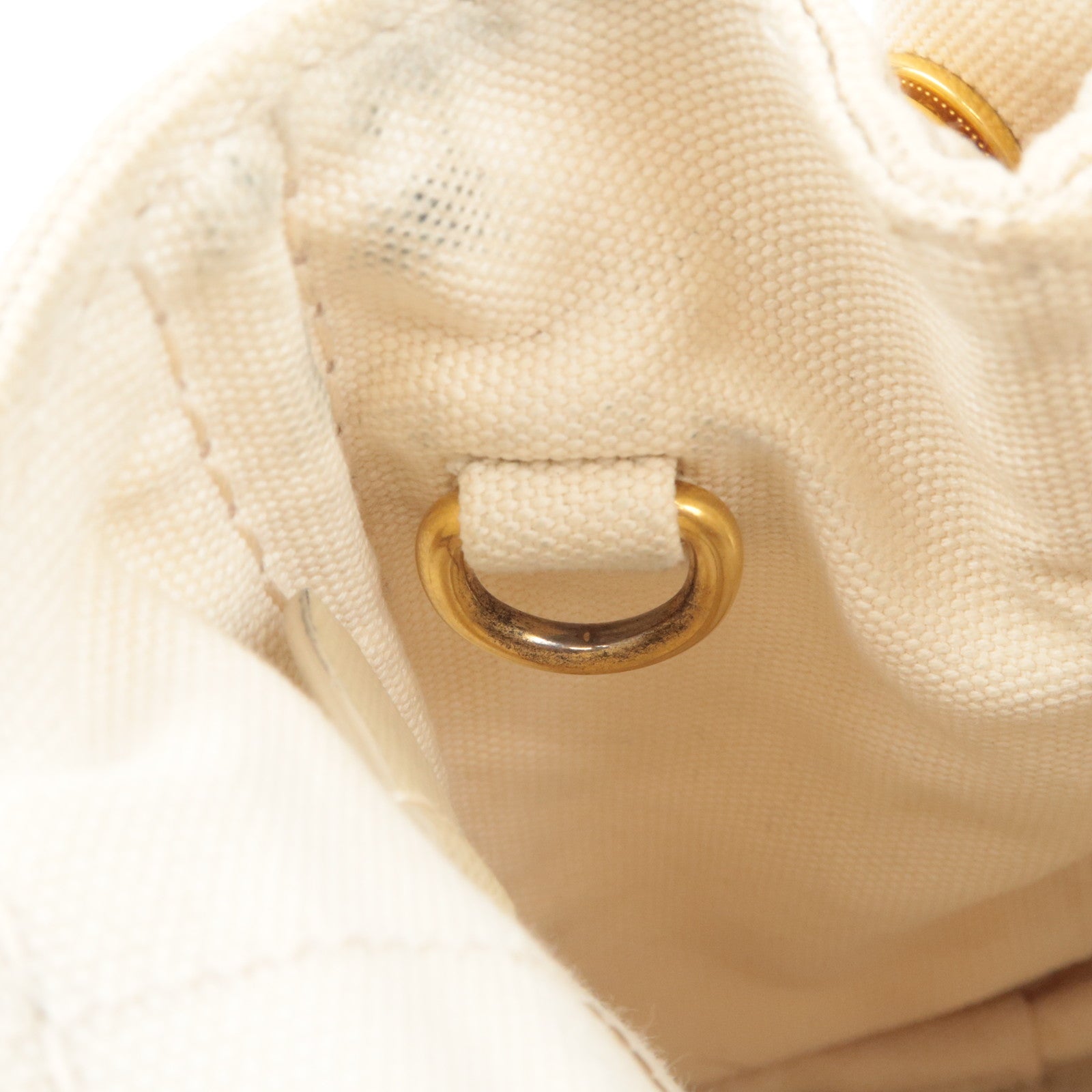 PRADA Canapa Mini 2Way Canvas Tote Bag Beige B2439G