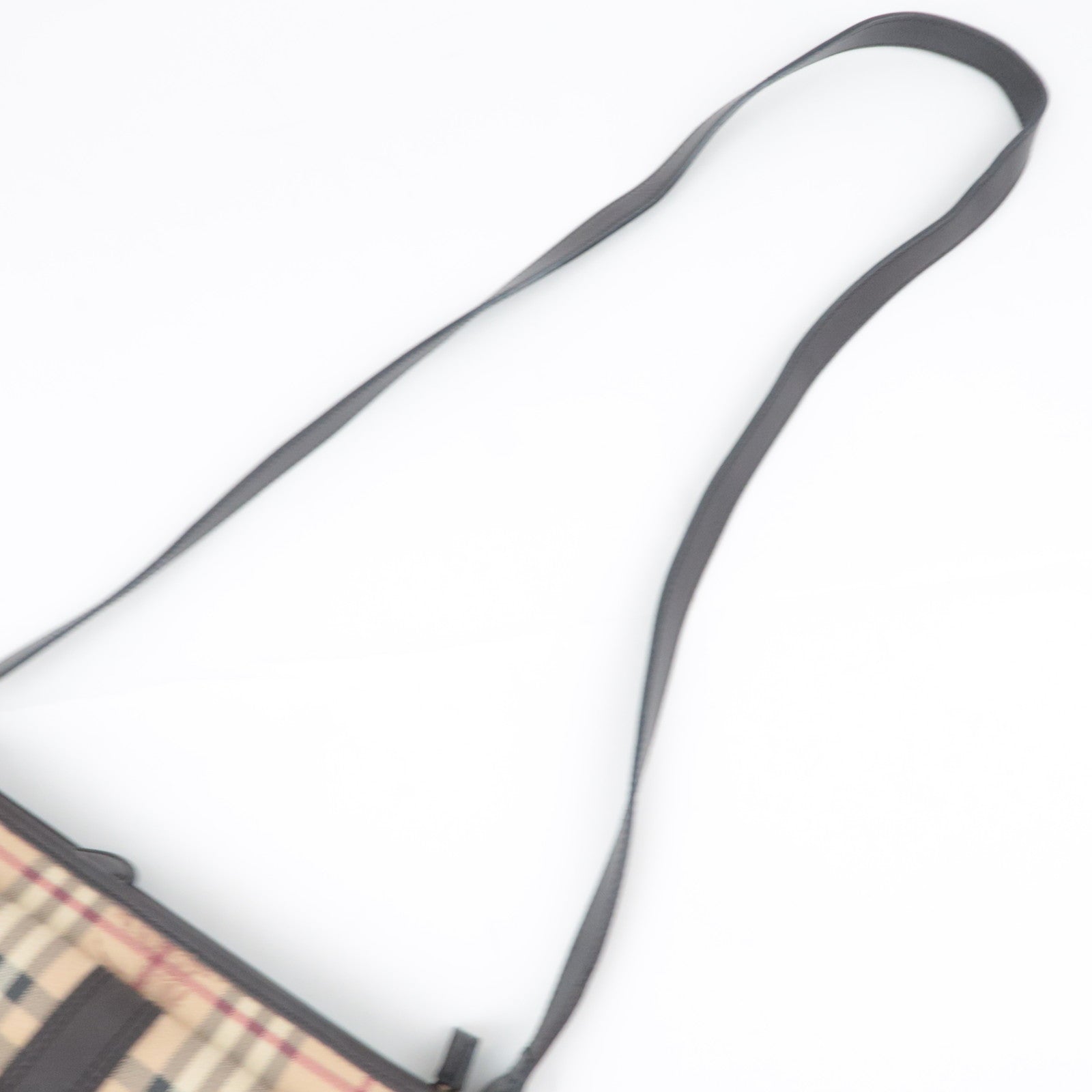 BURBERRY Nova Plaid PVC Leather Shoulder Bag Beige Brown