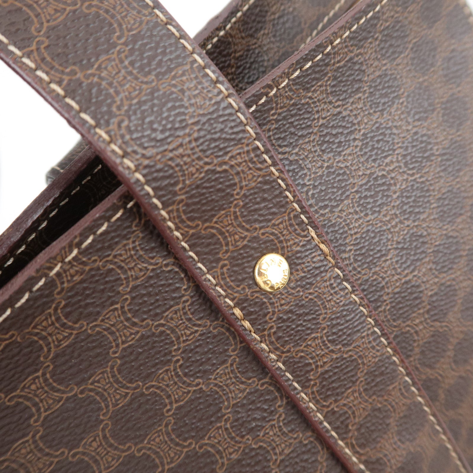 CELINE Macadam PVC Tote Bag Brown