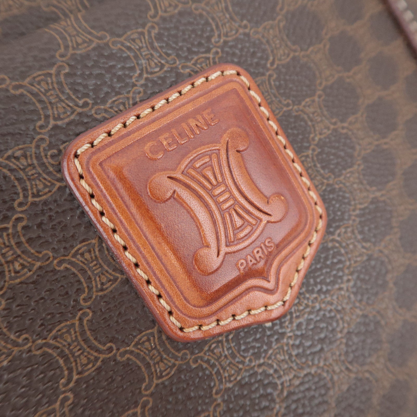 CELINE Macadam PVC Tote Bag Brown