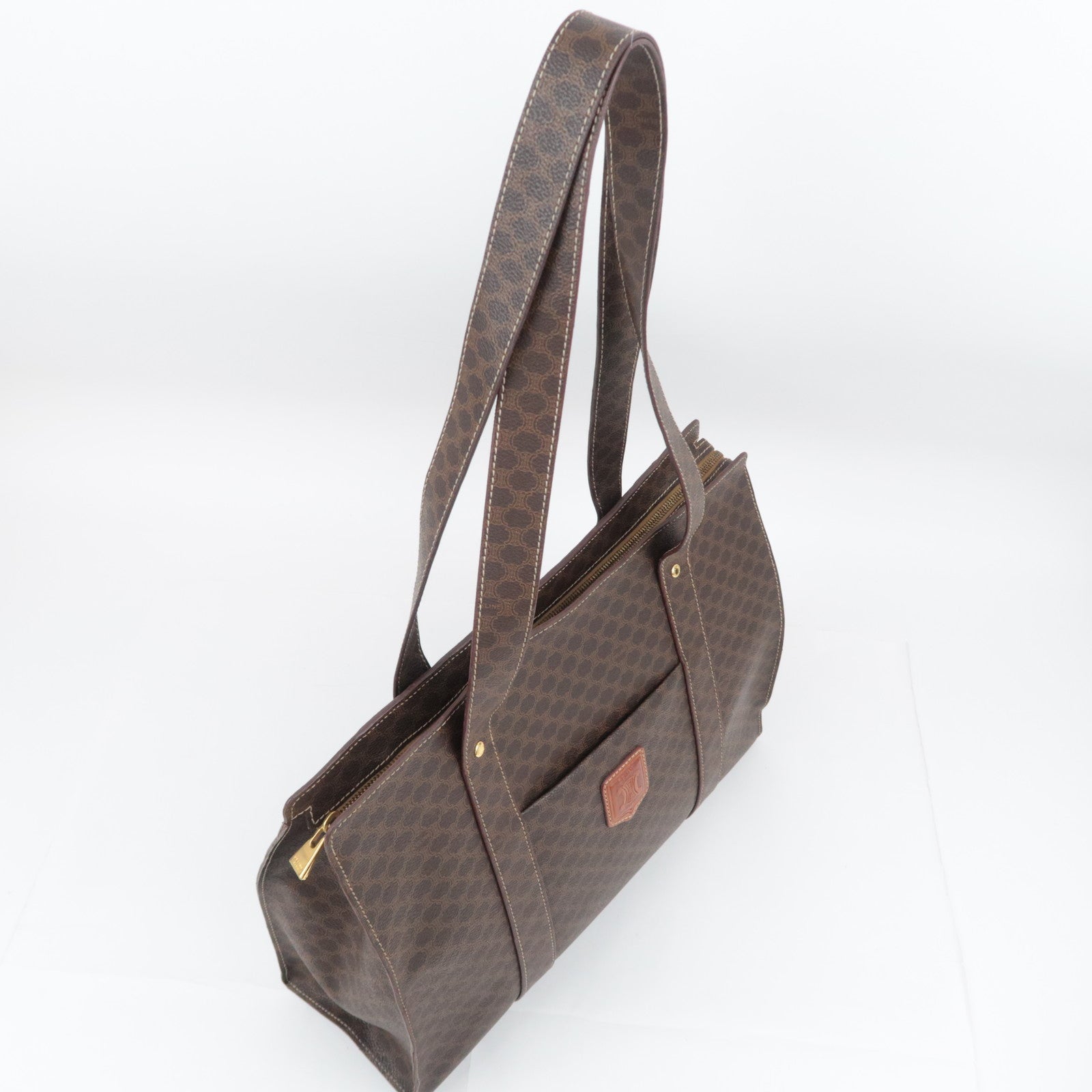 CELINE Macadam PVC Tote Bag Brown