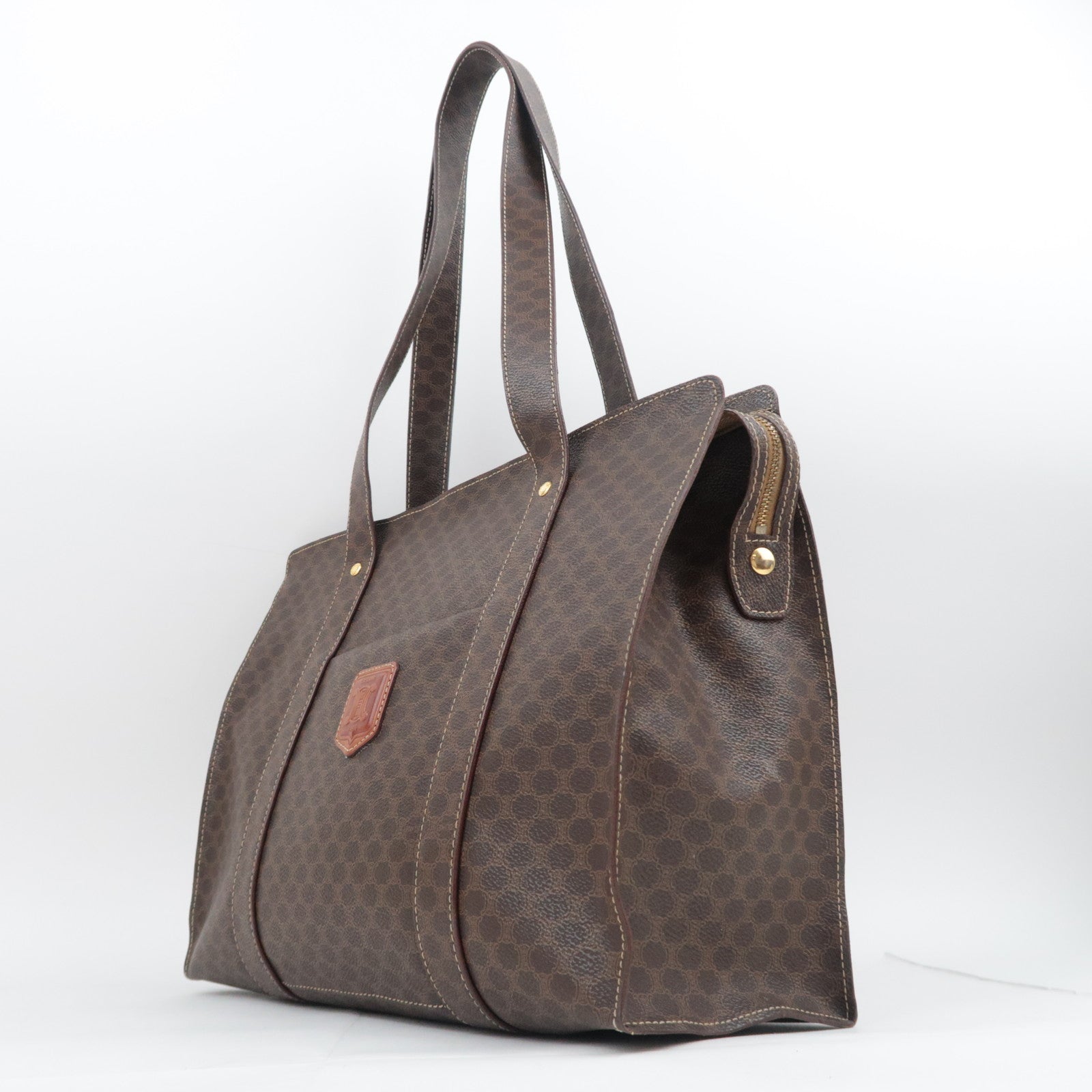 CELINE Macadam PVC Tote Bag Brown