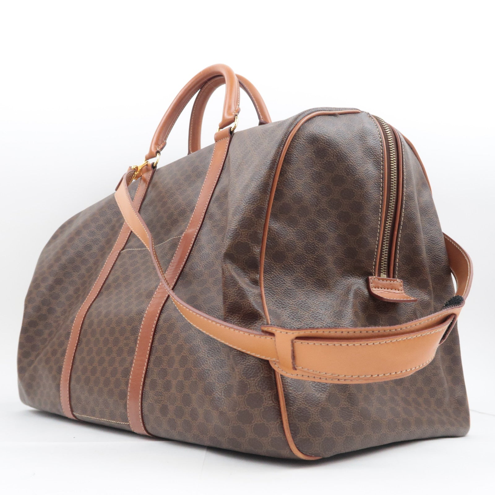 CELINE Macadam PVC Leather Boston Bag Brown