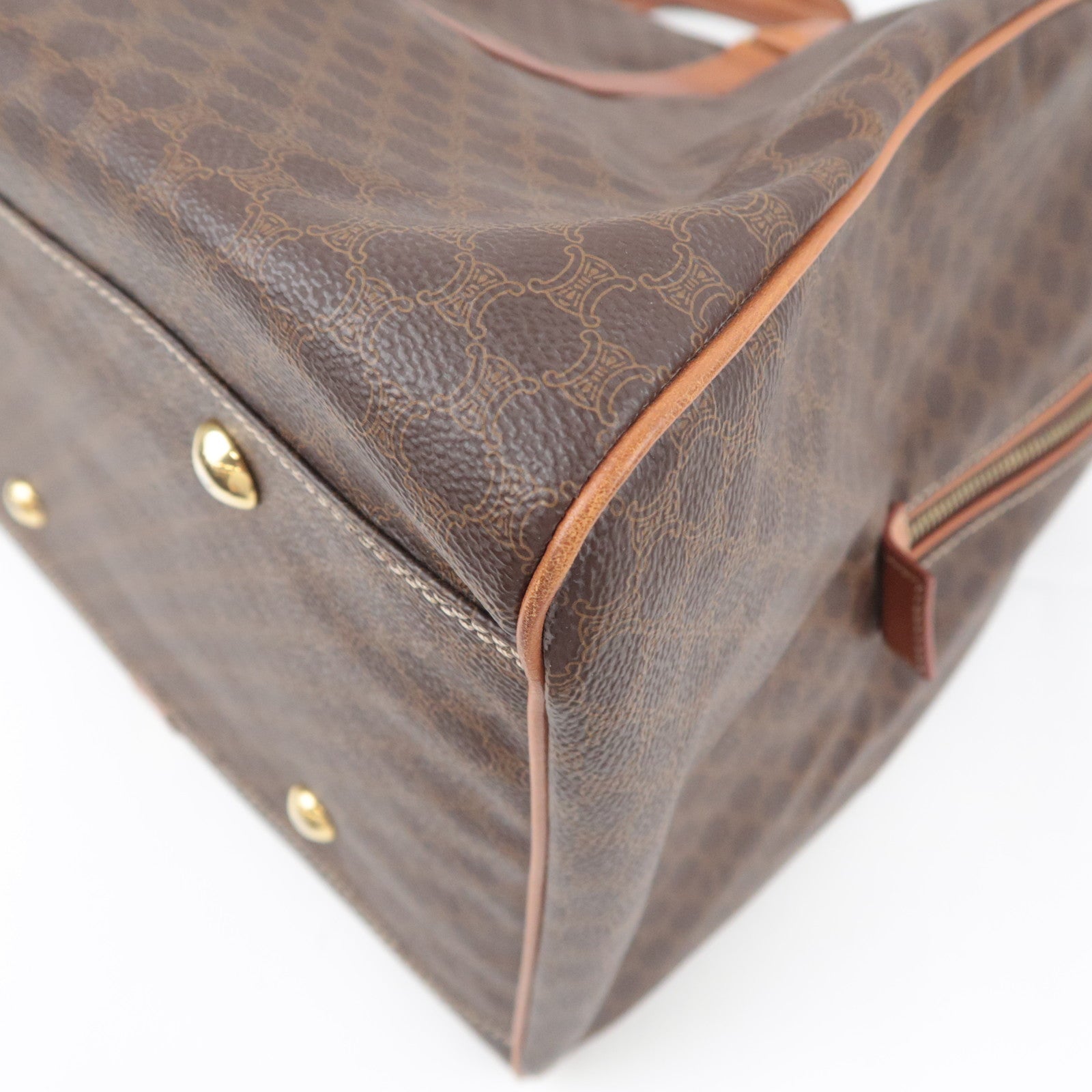 CELINE Macadam PVC Leather Boston Bag Brown