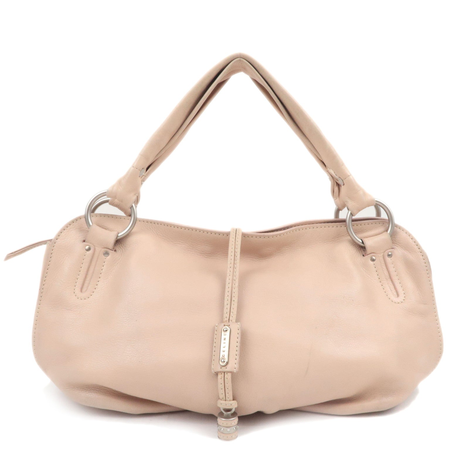 CELINE Bittersweet Leather Shoulder Bag Pink Beige89813