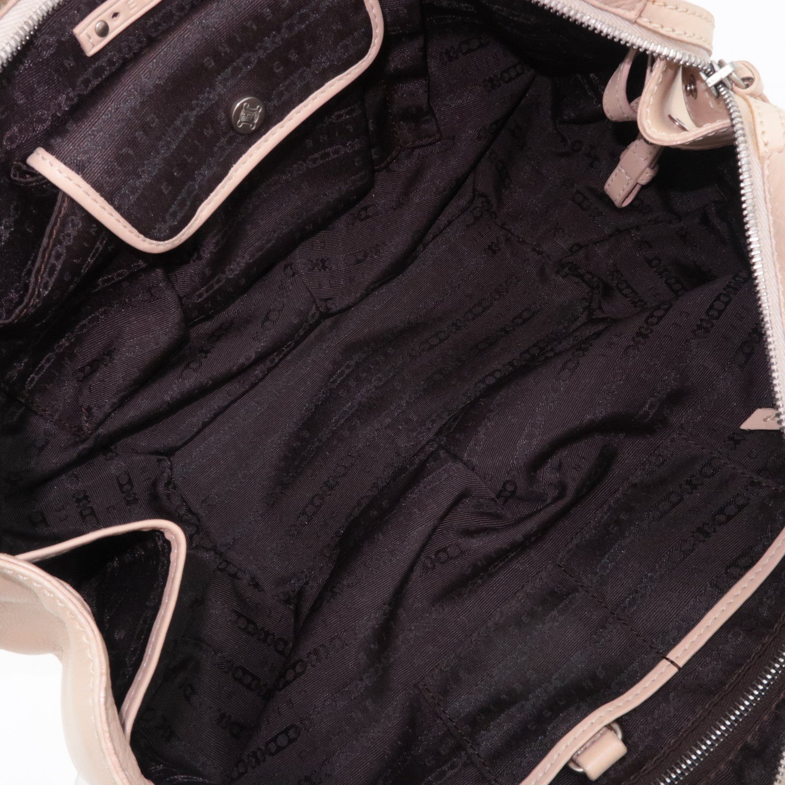 CELINE Bittersweet Leather Shoulder Bag Pink Beige