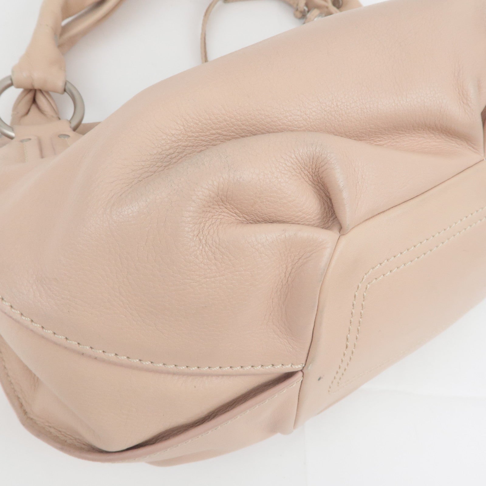 CELINE Bittersweet Leather Shoulder Bag Pink Beige